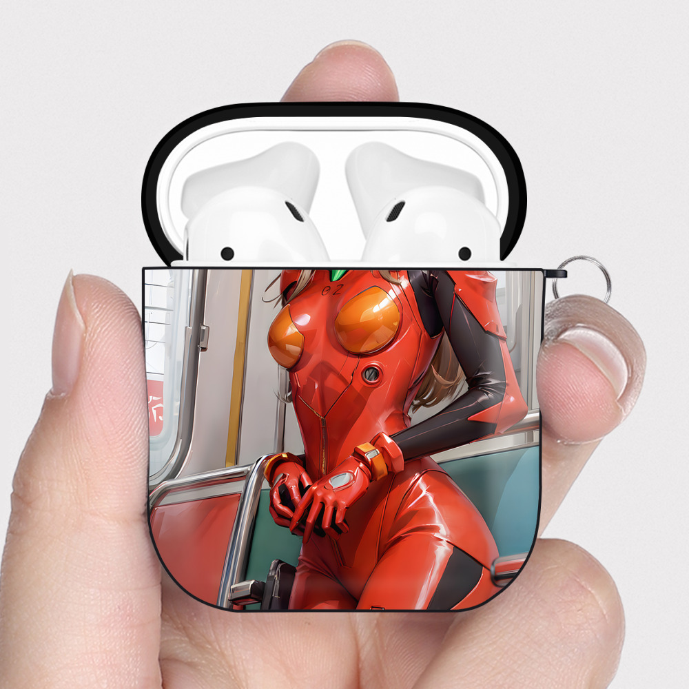 （画像用） EVA 新世紀エヴァンゲリオン AirPods 第2世代保護ケース ハードシェル ブラック 耐衝撃・防指紋・カラビナ付き