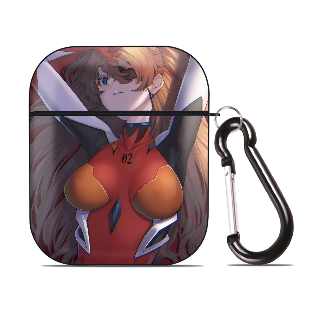 （画像用） EVA 新世紀エヴァンゲリオン AirPods 第2世代保護ケース ハードシェル ブラック 耐衝撃・防指紋・カラビナ付き