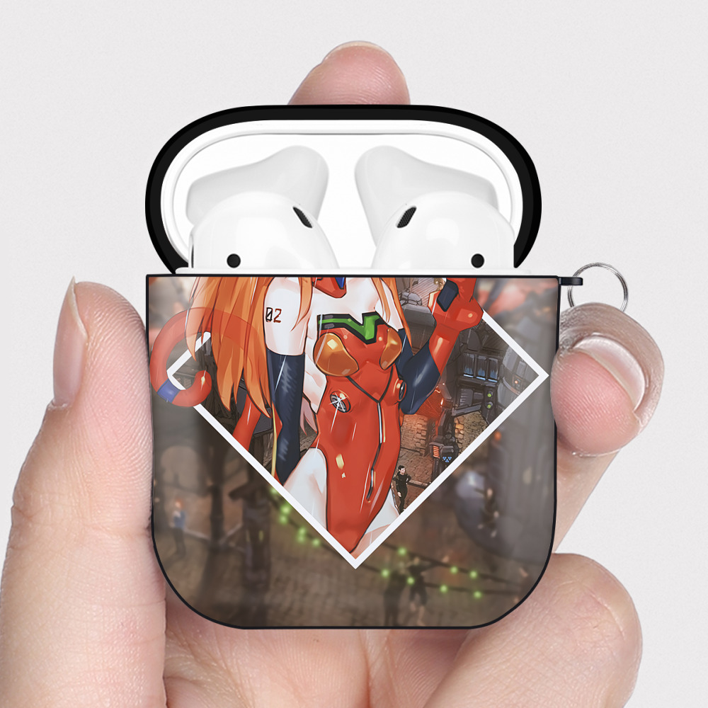（画像用） EVA 新世紀エヴァンゲリオン AirPods 第2世代保護ケース ハードシェル ブラック 耐衝撃・防指紋・カラビナ付き