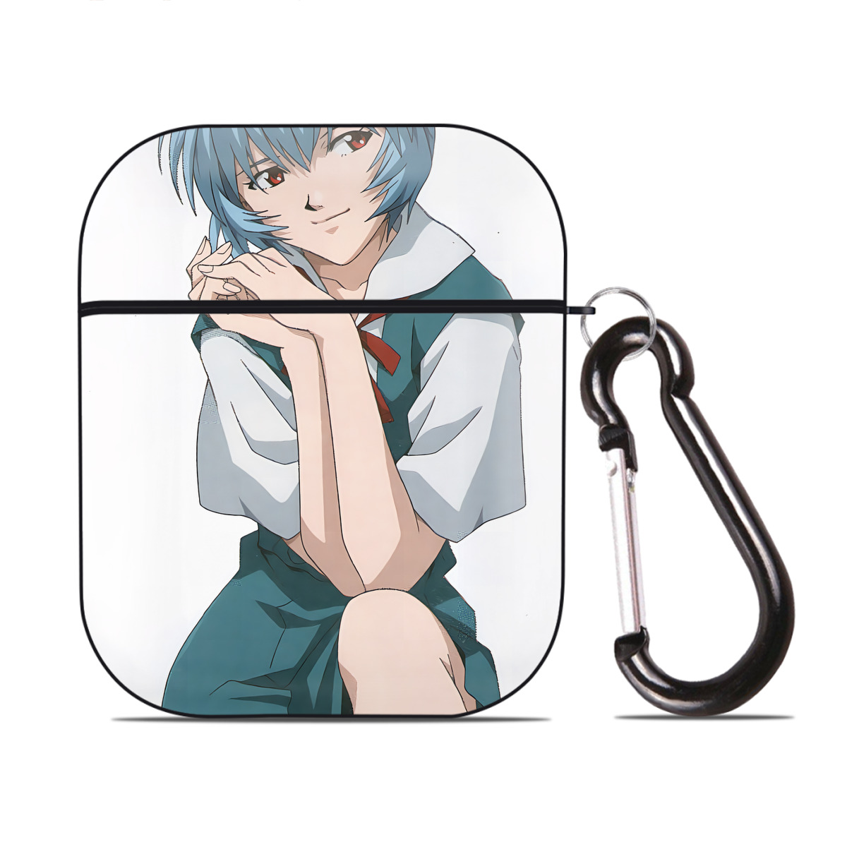 （画像用） EVA 新世紀エヴァンゲリオン AirPods 第2世代保護ケース ハードシェル ブラック 耐衝撃・防指紋・カラビナ付き