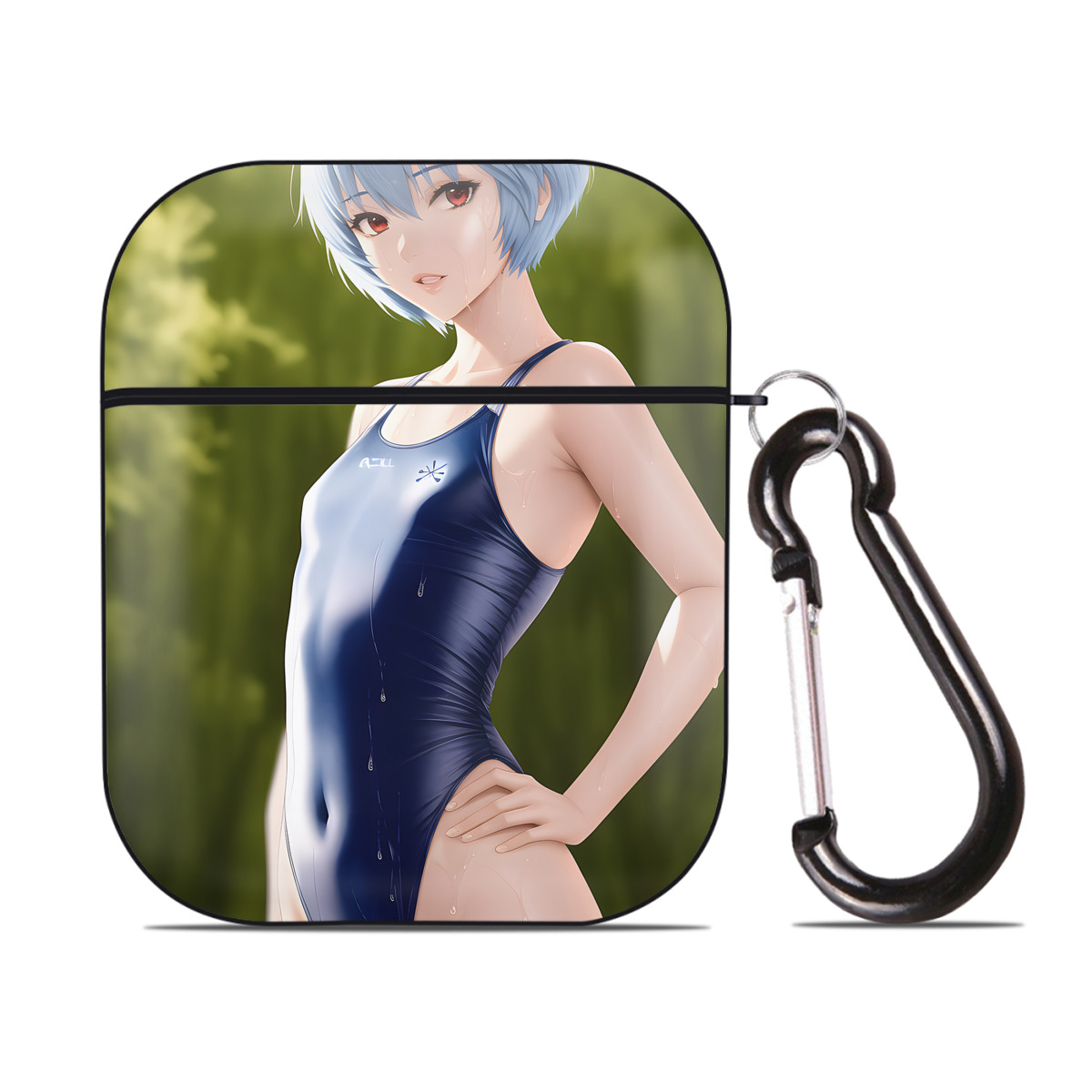 （画像用） EVA 新世紀エヴァンゲリオン AirPods 第2世代保護ケース ハードシェル ブラック 耐衝撃・防指紋・カラビナ付き