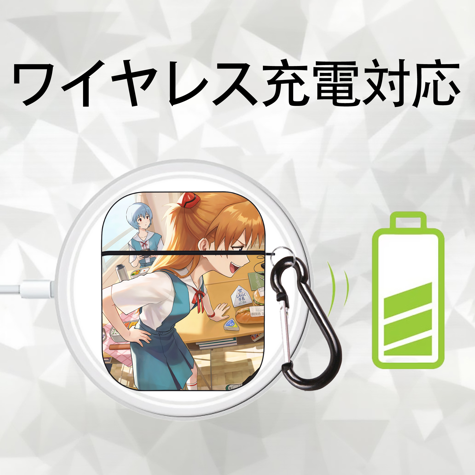 EVA 新世紀エヴァンゲリオン AirPods 第2世代保護ケース ハードシェル ブラック 耐衝撃・防指紋・カラビナ付き