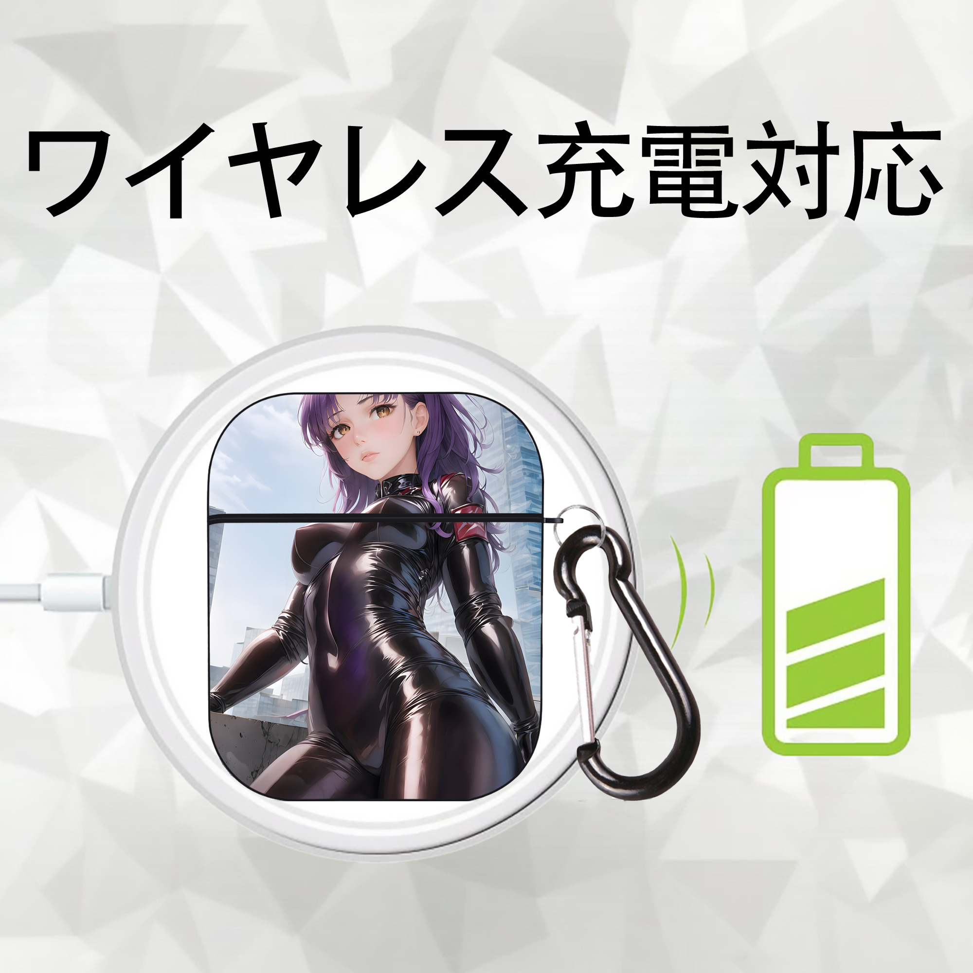 EVA 新世紀エヴァンゲリオン AirPods 第2世代保護ケース ハードシェル ブラック 耐衝撃・防指紋・カラビナ付き