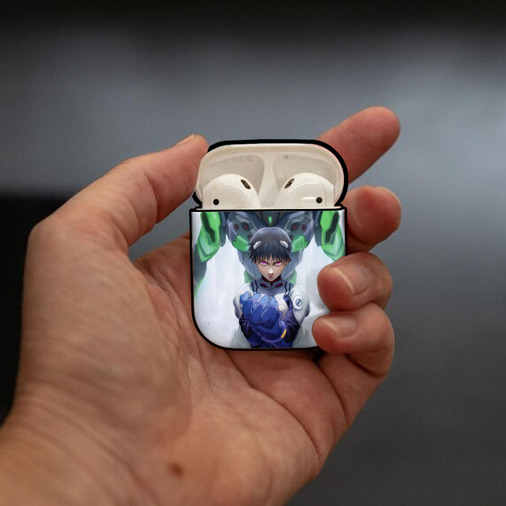 EVA 新世紀エヴァンゲリオン AirPods 第2世代保護ケース ハードシェル ブラック 耐衝撃・防指紋・カラビナ付き
