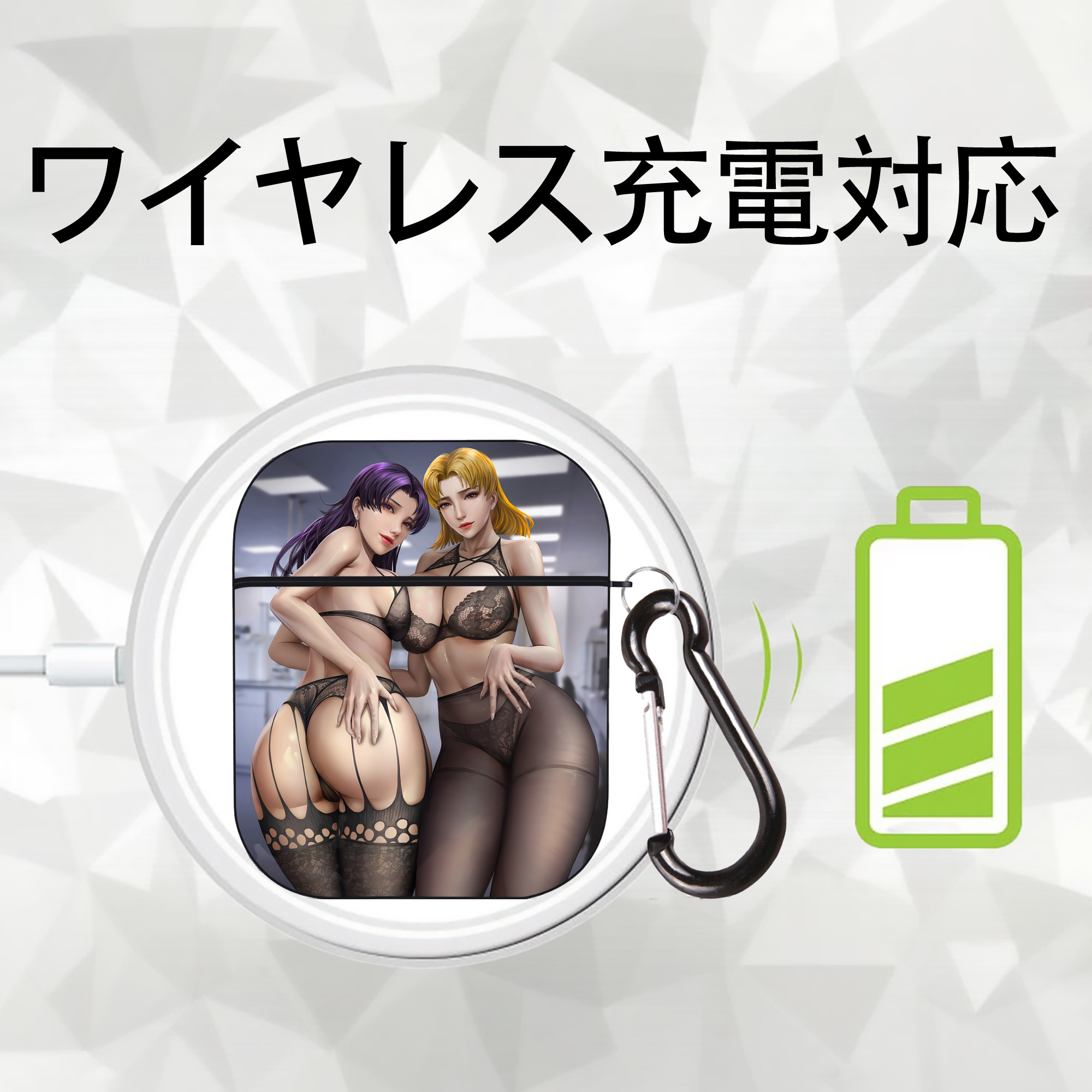 EVA 新世紀エヴァンゲリオン AirPods 第2世代保護ケース ハードシェル ブラック 耐衝撃・防指紋・カラビナ付き