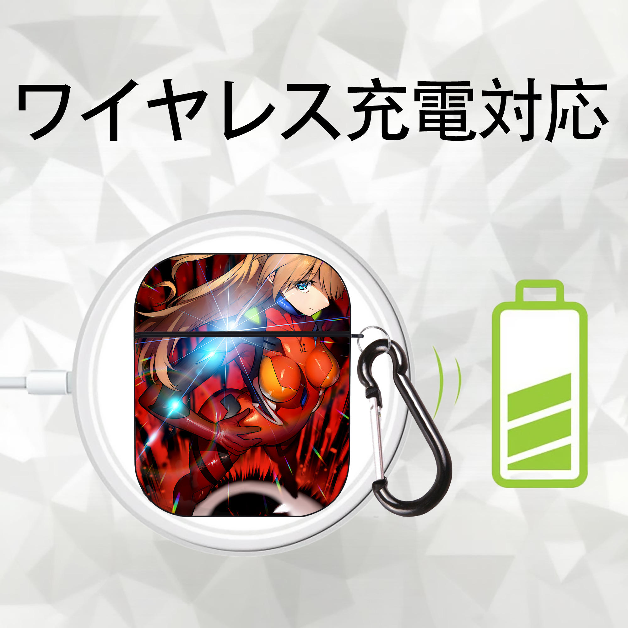 EVA 新世紀エヴァンゲリオン AirPods 第2世代保護ケース ハードシェル ブラック 耐衝撃・防指紋・カラビナ付き