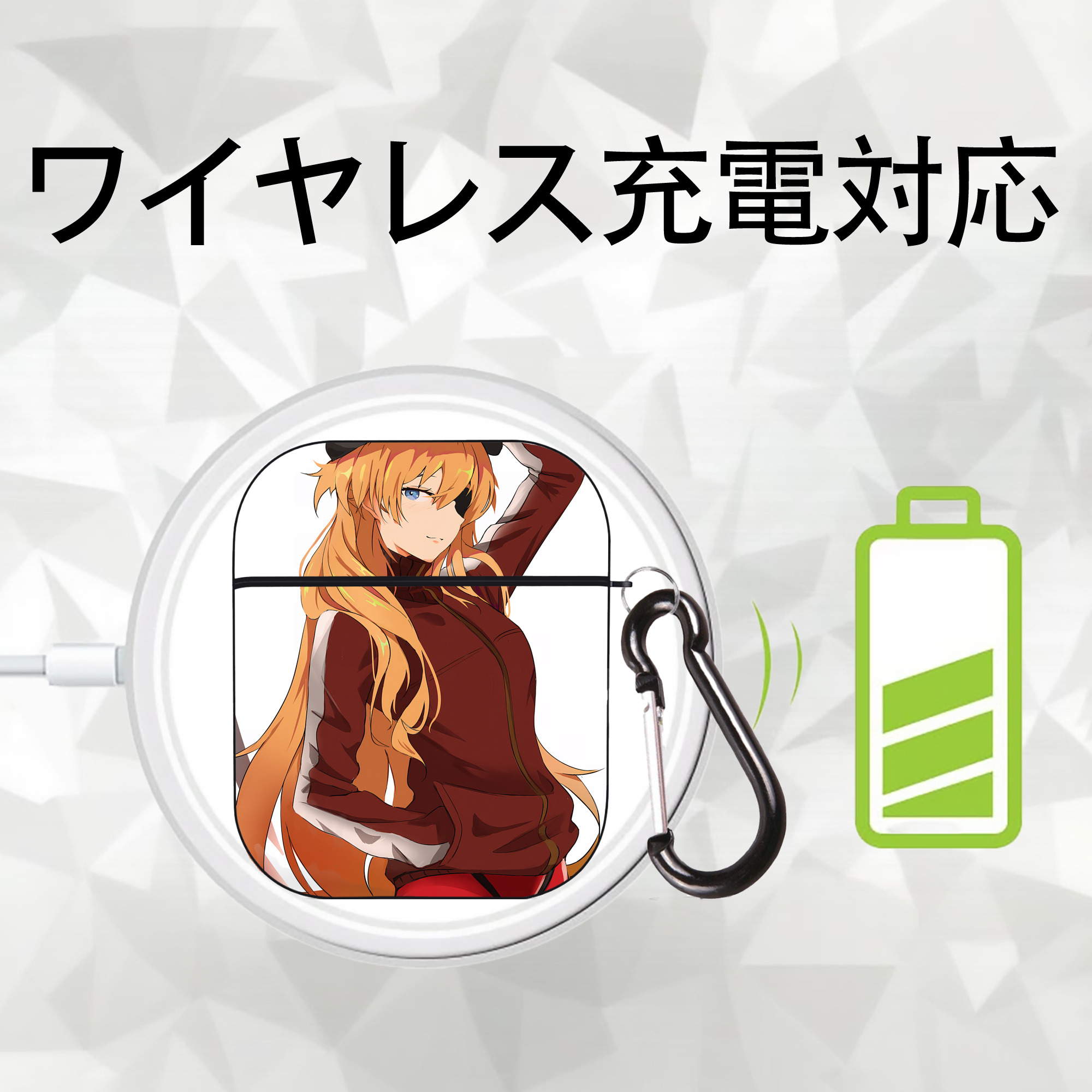 EVA 新世紀エヴァンゲリオン AirPods 第2世代保護ケース ハードシェル ブラック 耐衝撃・防指紋・カラビナ付き