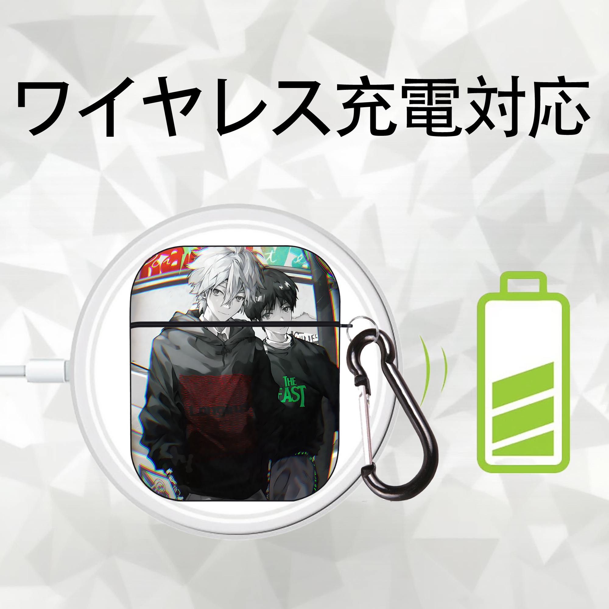 EVA 新世紀エヴァンゲリオン AirPods 第2世代保護ケース ハードシェル ブラック 耐衝撃・防指紋・カラビナ付き