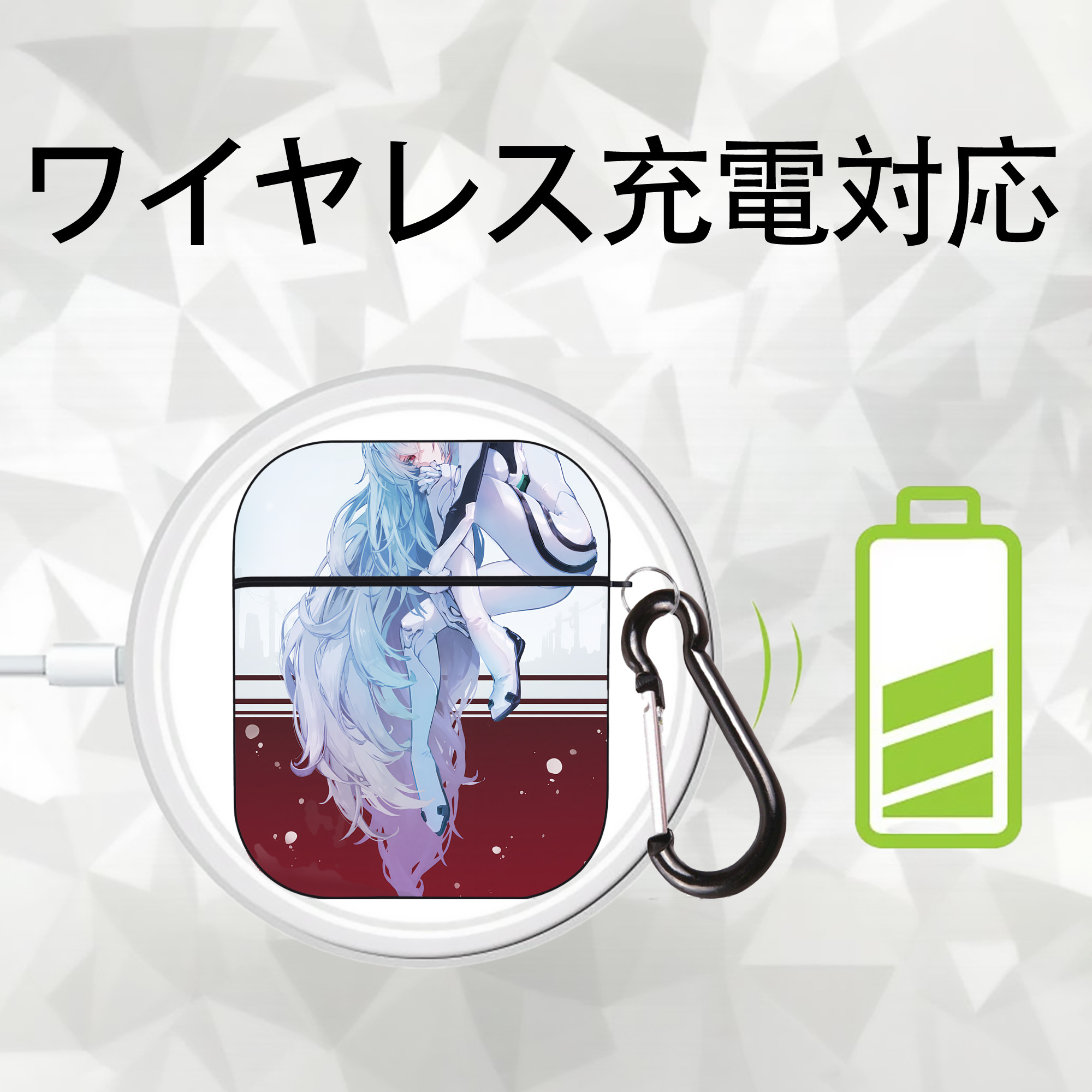 EVA 新世紀エヴァンゲリオン AirPods 第2世代保護ケース ハードシェル ブラック 耐衝撃・防指紋・カラビナ付き