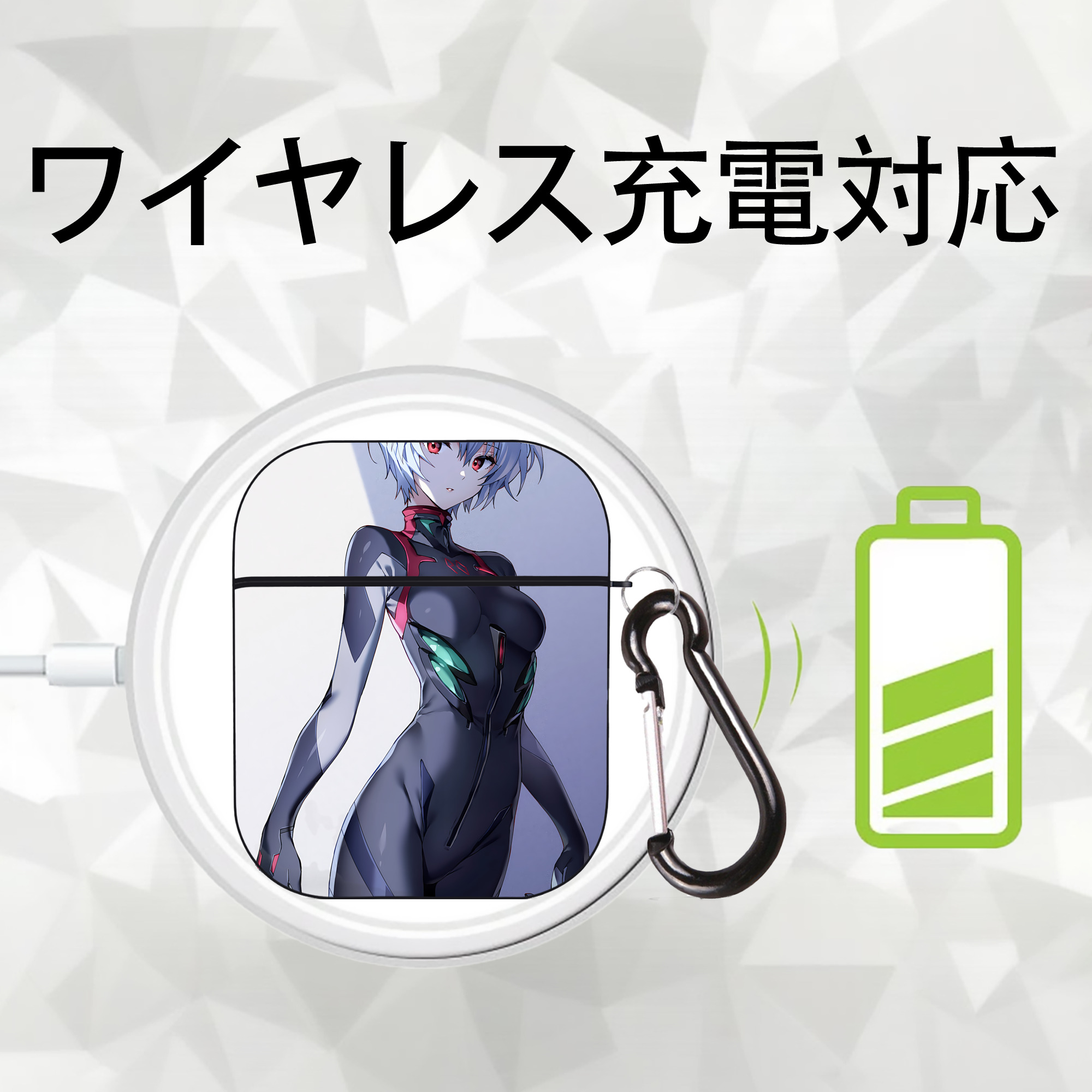 EVA 新世紀エヴァンゲリオン AirPods 第2世代保護ケース ハードシェル ブラック 耐衝撃・防指紋・カラビナ付き