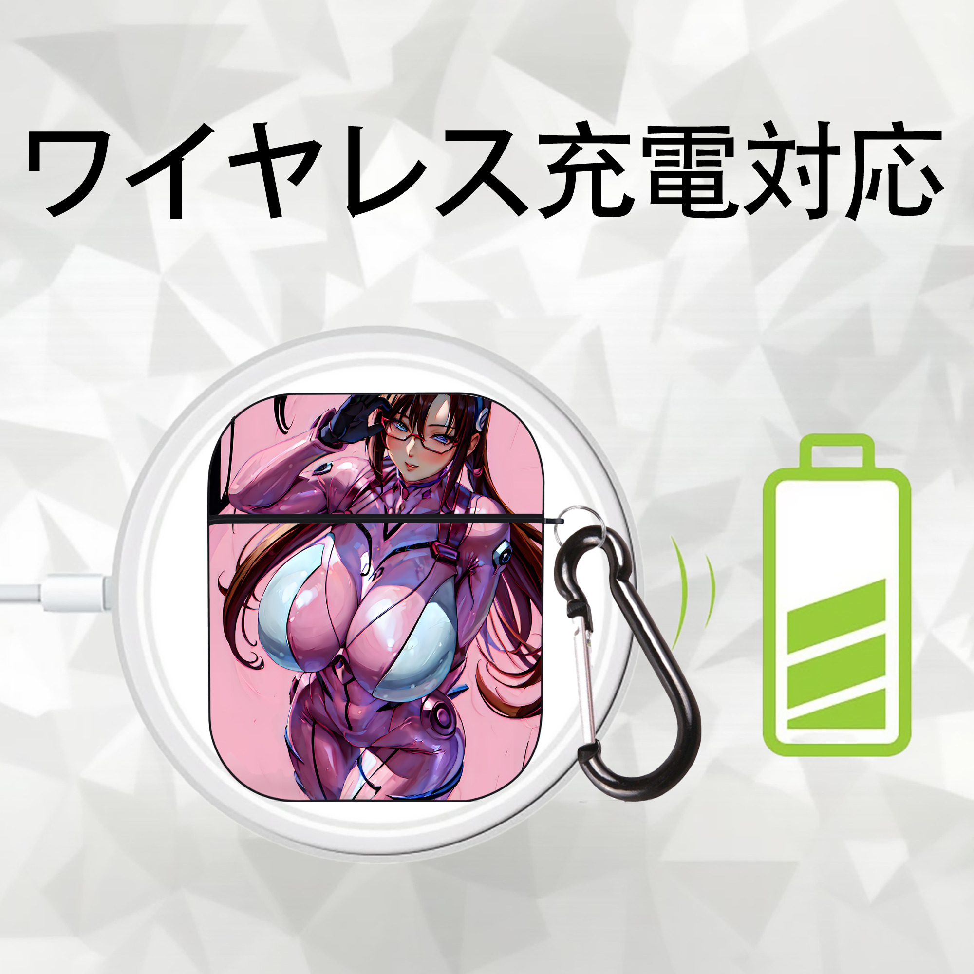 EVA 新世紀エヴァンゲリオン AirPods 第2世代保護ケース ハードシェル ブラック 耐衝撃・防指紋・カラビナ付き
