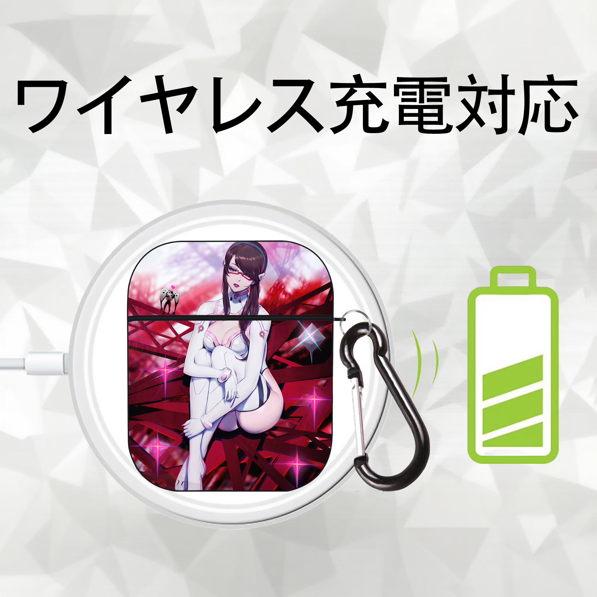 EVA 新世紀エヴァンゲリオン AirPods 第2世代保護ケース ハードシェル ブラック 耐衝撃・防指紋・カラビナ付き