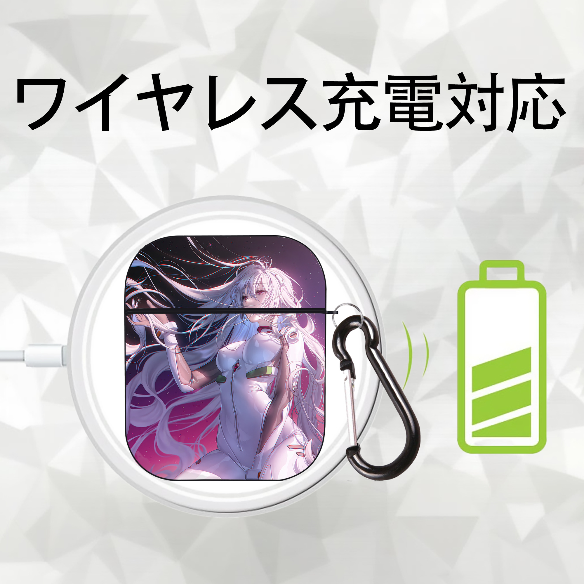 EVA 新世紀エヴァンゲリオン AirPods 第2世代保護ケース ハードシェル ブラック 耐衝撃・防指紋・カラビナ付き