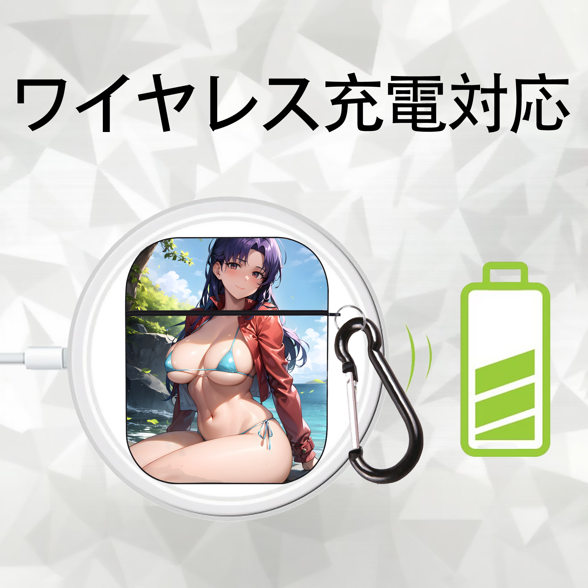 EVA 新世紀エヴァンゲリオン AirPods 第2世代保護ケース ハードシェル ブラック 耐衝撃・防指紋・カラビナ付き