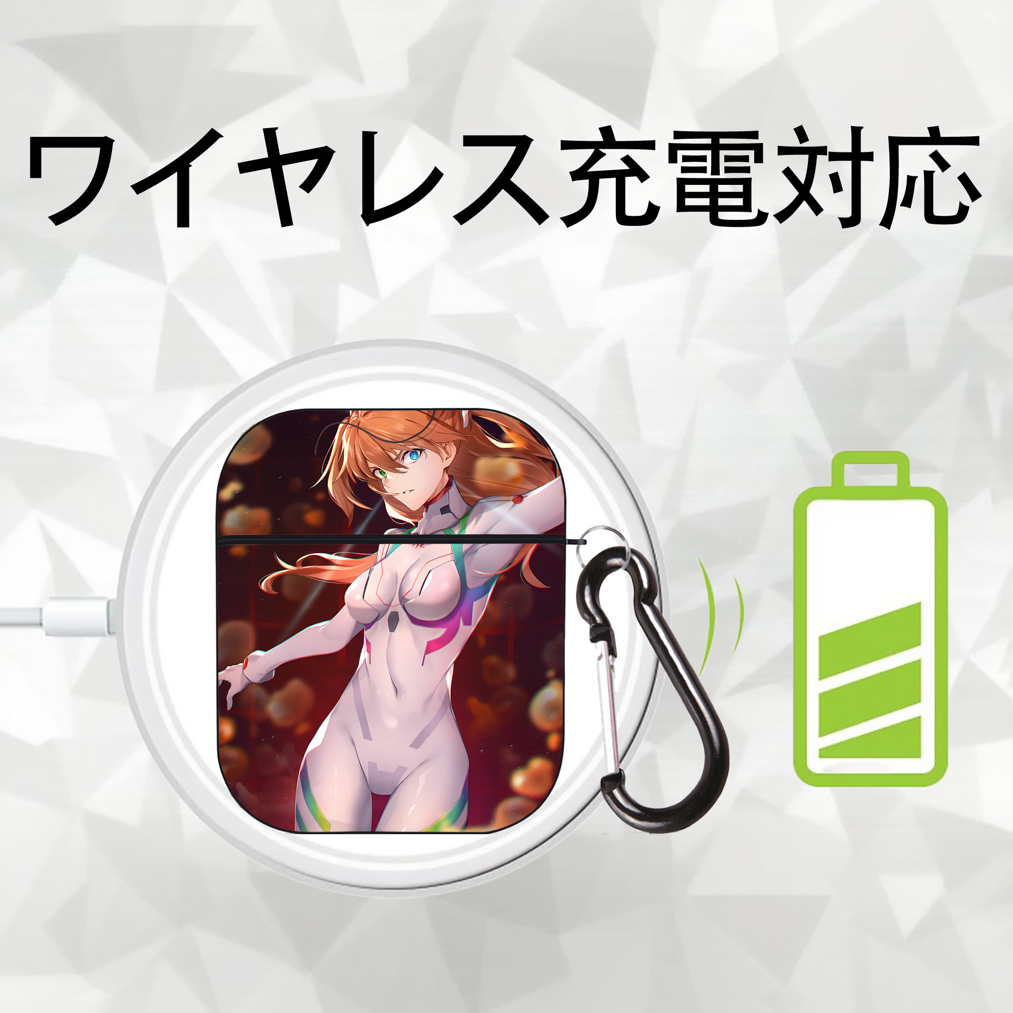 EVA 新世紀エヴァンゲリオン AirPods 第2世代保護ケース ハードシェル ブラック 耐衝撃・防指紋・カラビナ付き