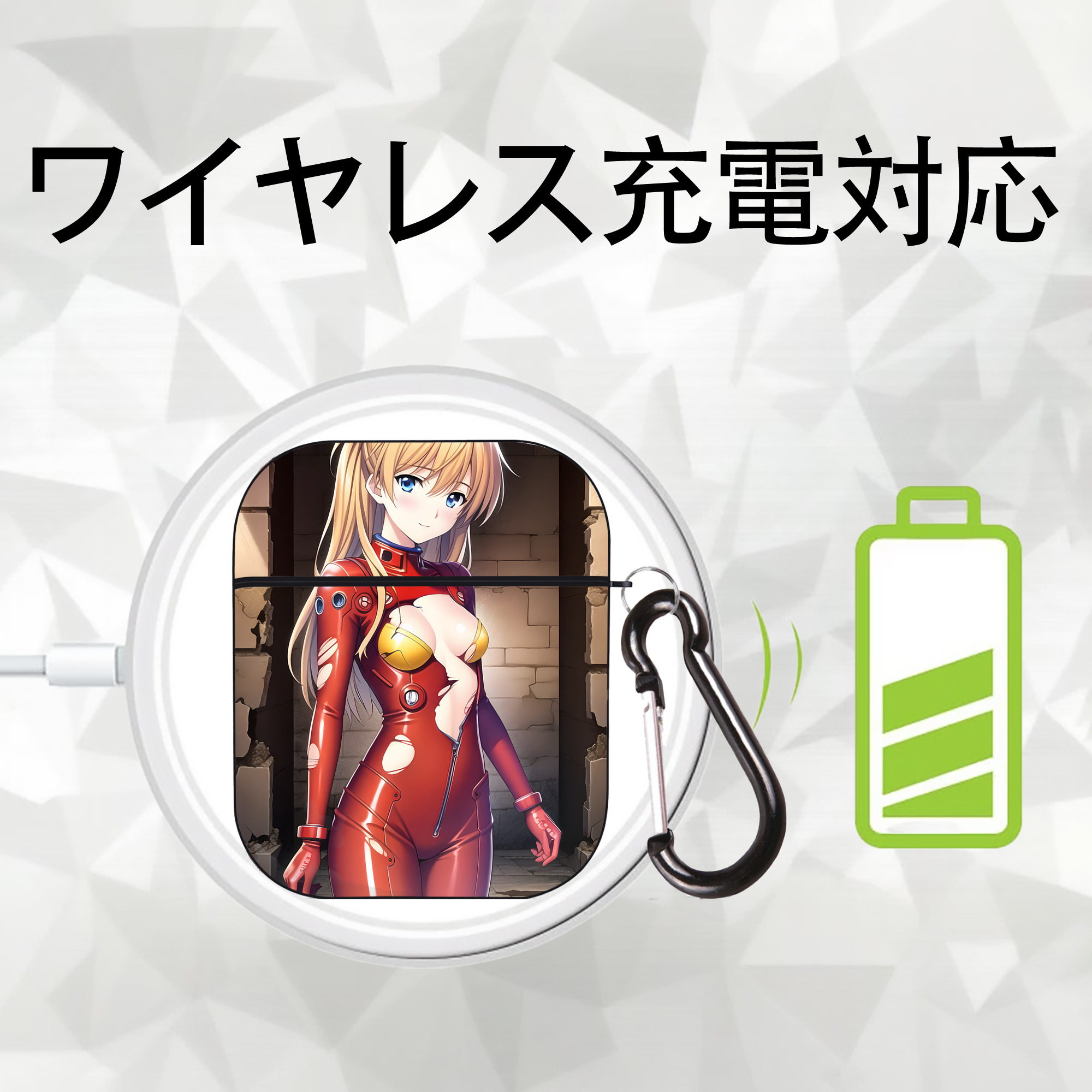 EVA 新世紀エヴァンゲリオン AirPods 第2世代保護ケース ハードシェル ブラック 耐衝撃・防指紋・カラビナ付き