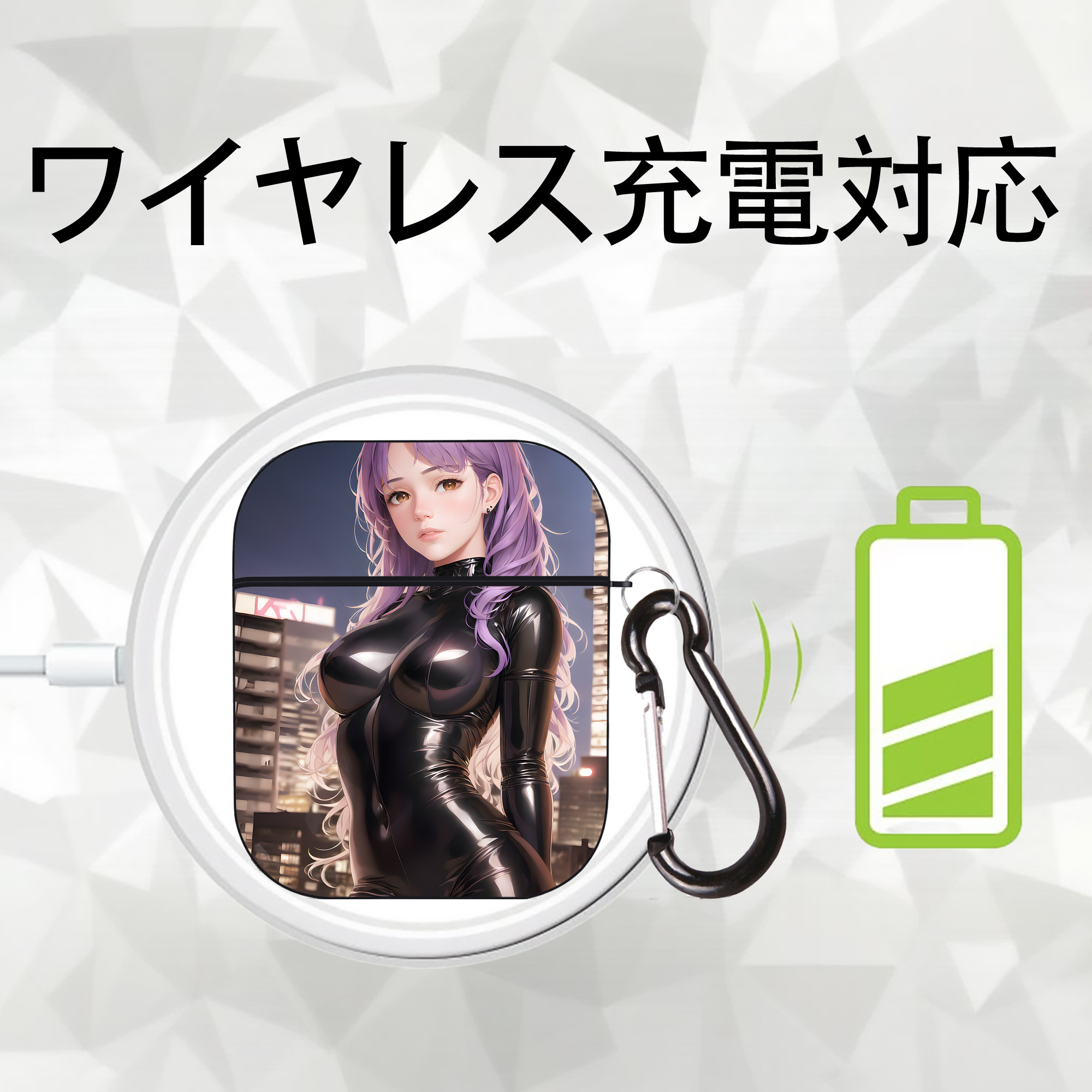 EVA 新世紀エヴァンゲリオン AirPods 第2世代保護ケース ハードシェル ブラック 耐衝撃・防指紋・カラビナ付き