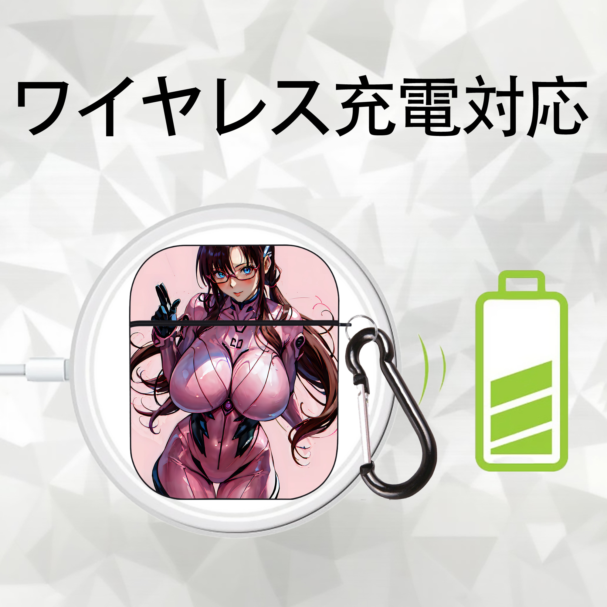 EVA 新世紀エヴァンゲリオン AirPods 第2世代保護ケース ハードシェル ブラック 耐衝撃・防指紋・カラビナ付き