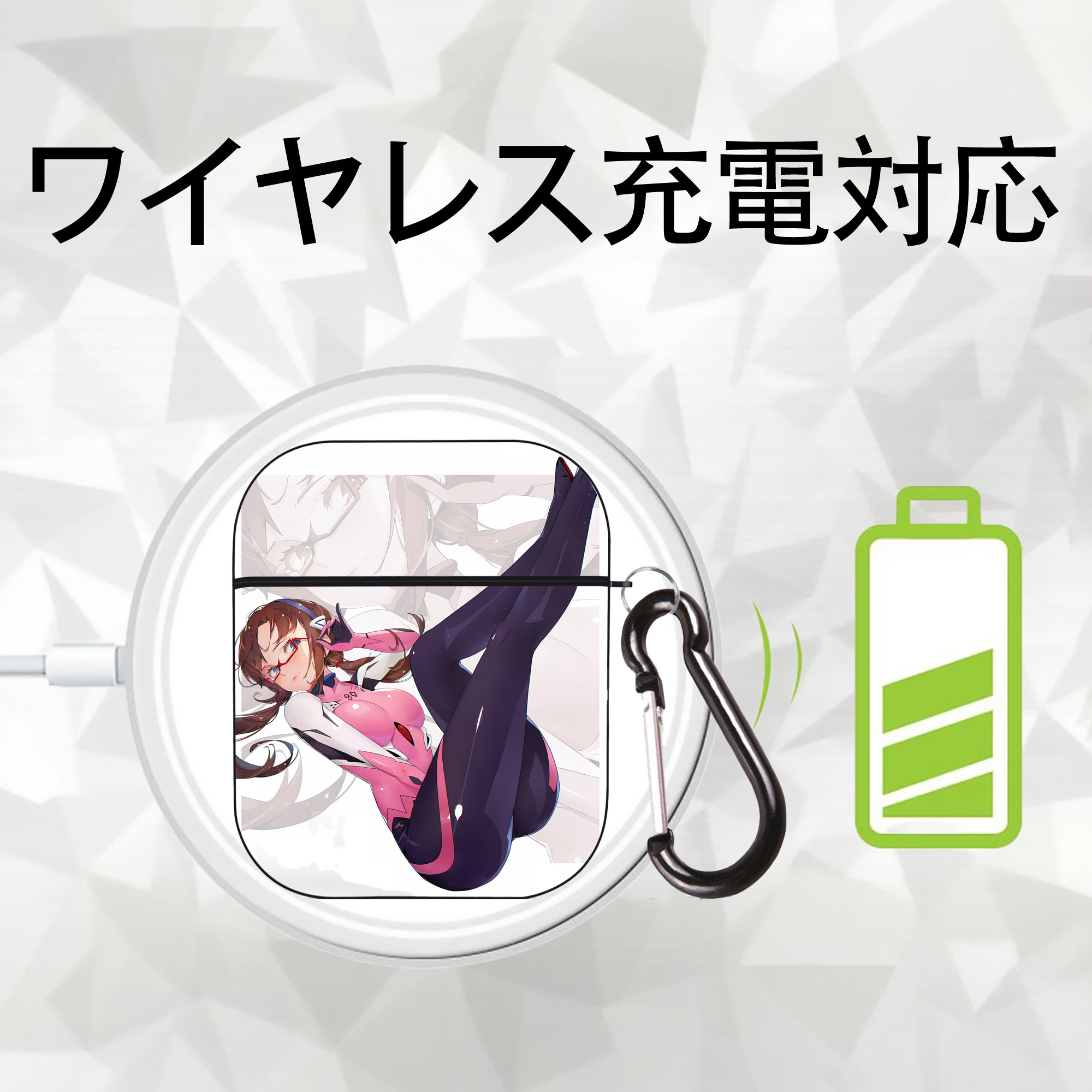 EVA 新世紀エヴァンゲリオン AirPods 第2世代保護ケース ハードシェル ブラック 耐衝撃・防指紋・カラビナ付き