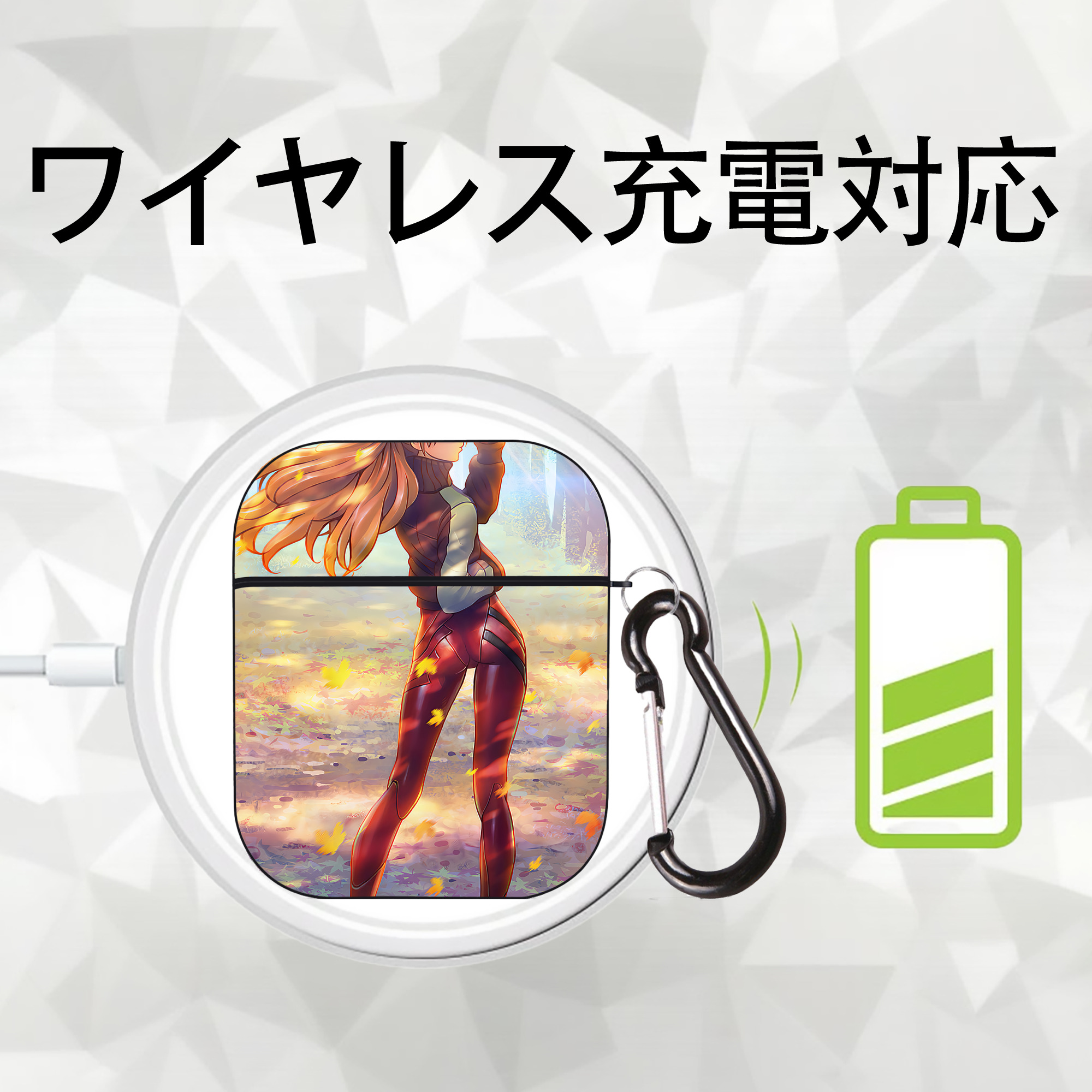 EVA 新世紀エヴァンゲリオン AirPods 第2世代保護ケース ハードシェル ブラック 耐衝撃・防指紋・カラビナ付き