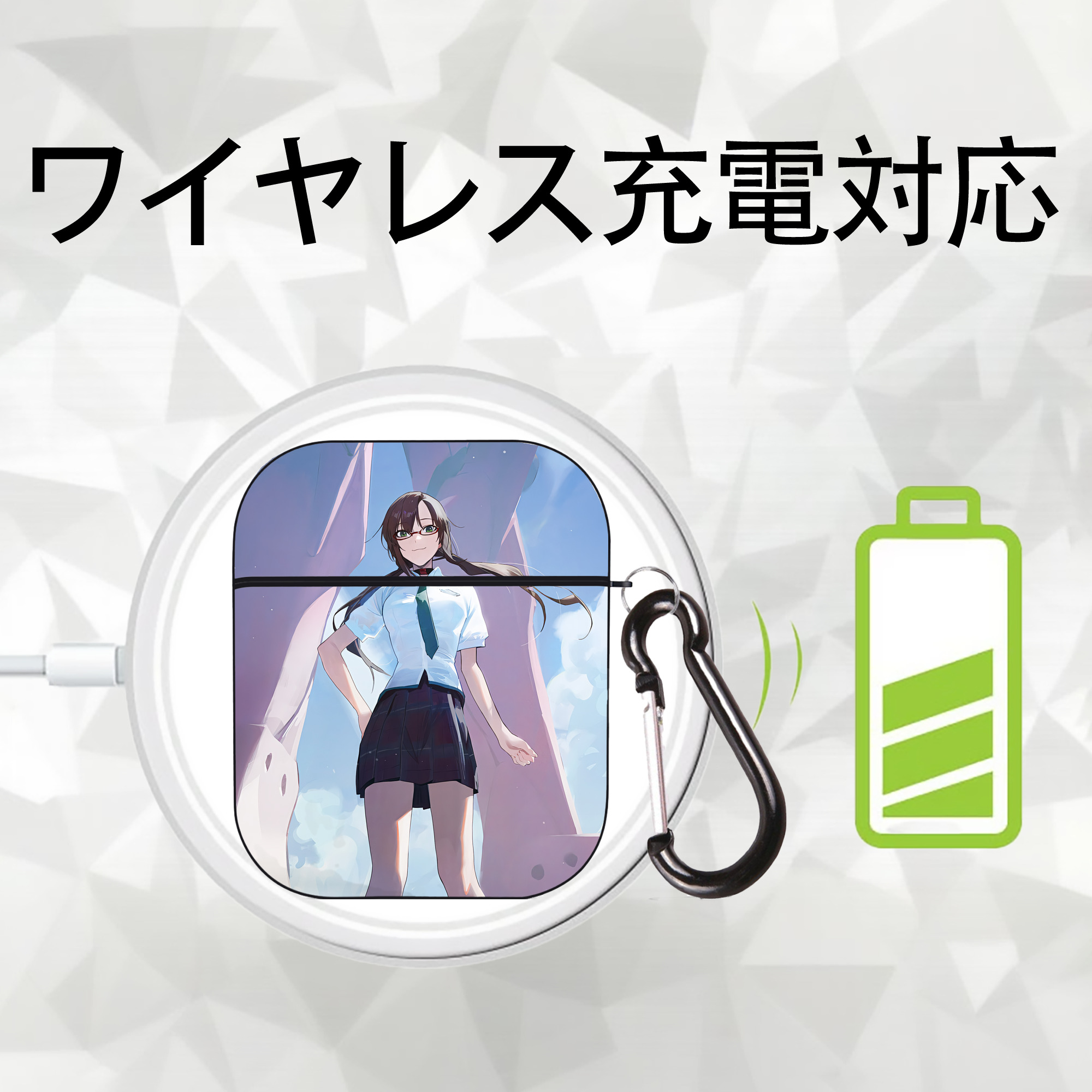 EVA 新世紀エヴァンゲリオン AirPods 第2世代保護ケース ハードシェル ブラック 耐衝撃・防指紋・カラビナ付き