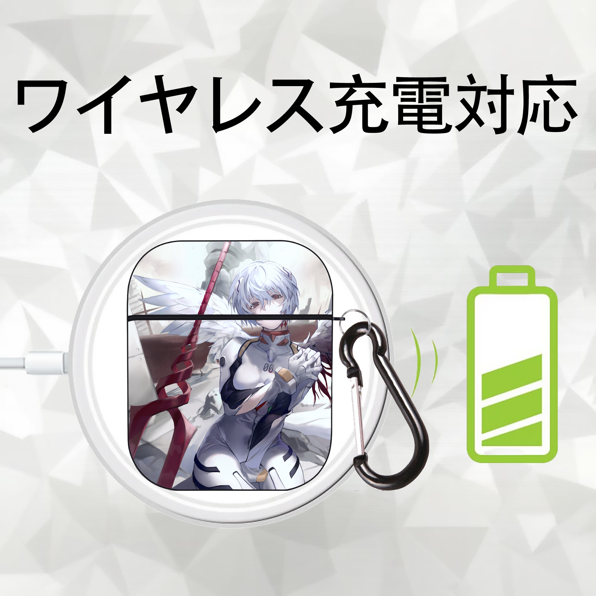 EVA 新世紀エヴァンゲリオン AirPods 第2世代保護ケース ハードシェル ブラック 耐衝撃・防指紋・カラビナ付き