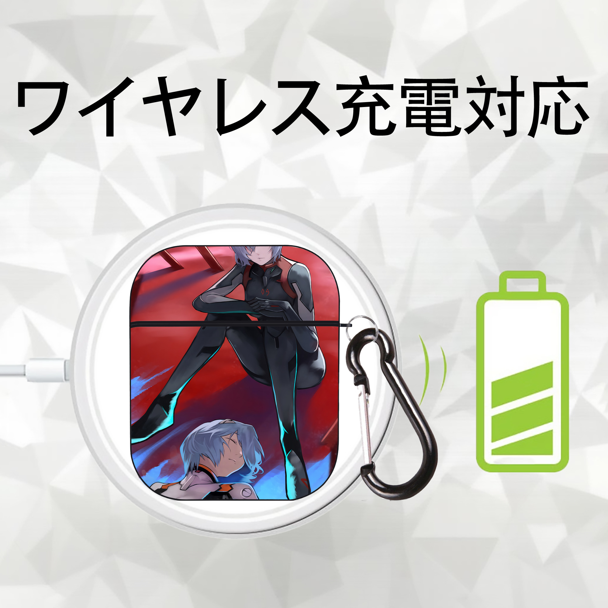 EVA 新世紀エヴァンゲリオン AirPods 第2世代保護ケース ハードシェル ブラック 耐衝撃・防指紋・カラビナ付き