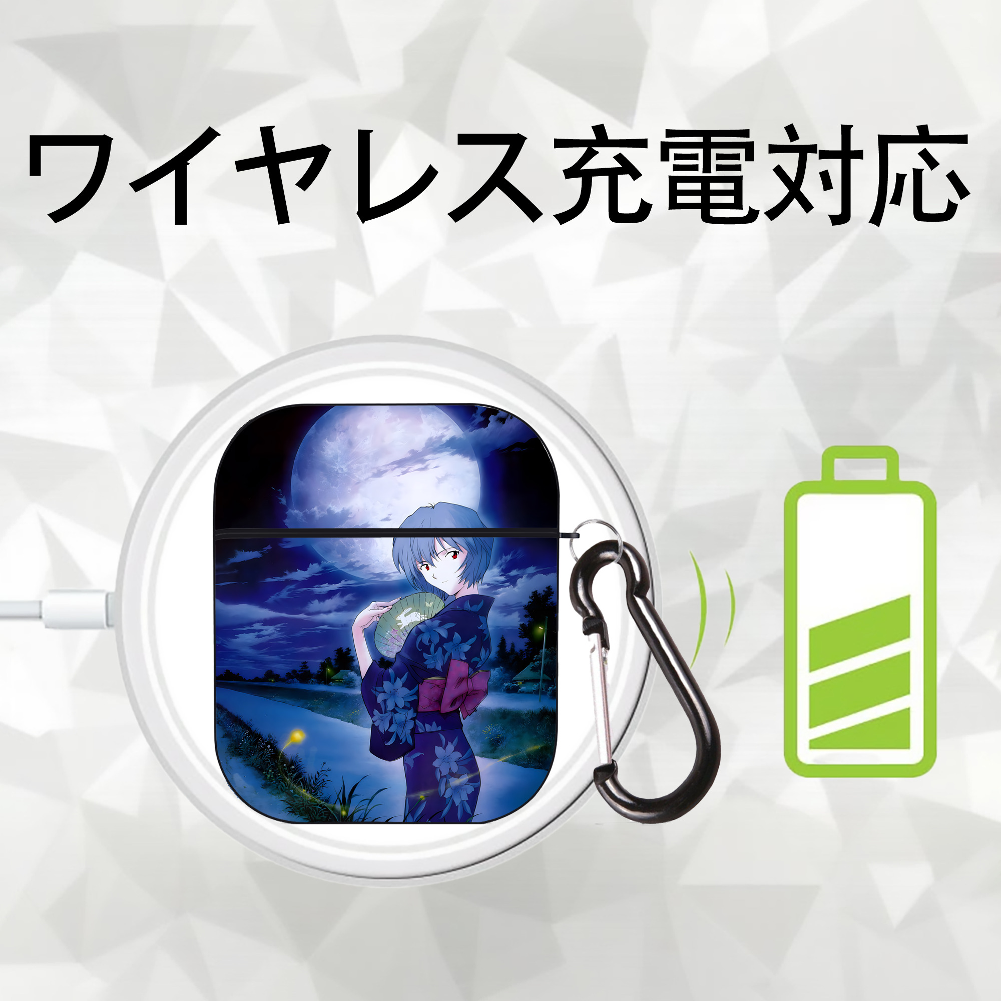 EVA 新世紀エヴァンゲリオン AirPods 第2世代保護ケース ハードシェル ブラック 耐衝撃・防指紋・カラビナ付き