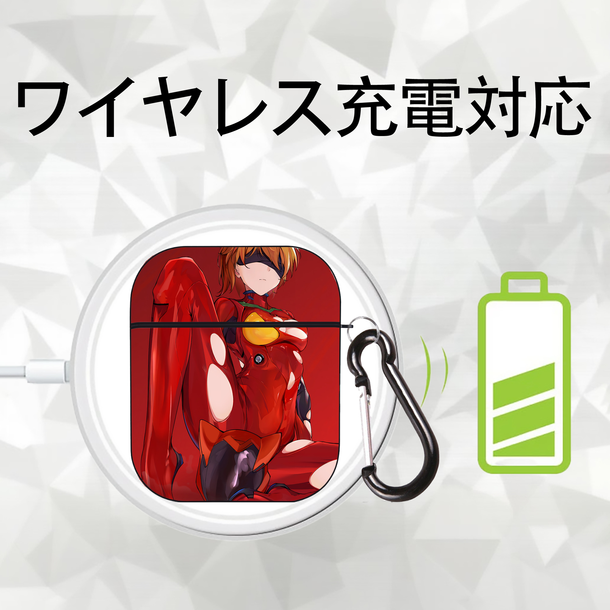 EVA 新世紀エヴァンゲリオン AirPods 第2世代保護ケース ハードシェル ブラック 耐衝撃・防指紋・カラビナ付き