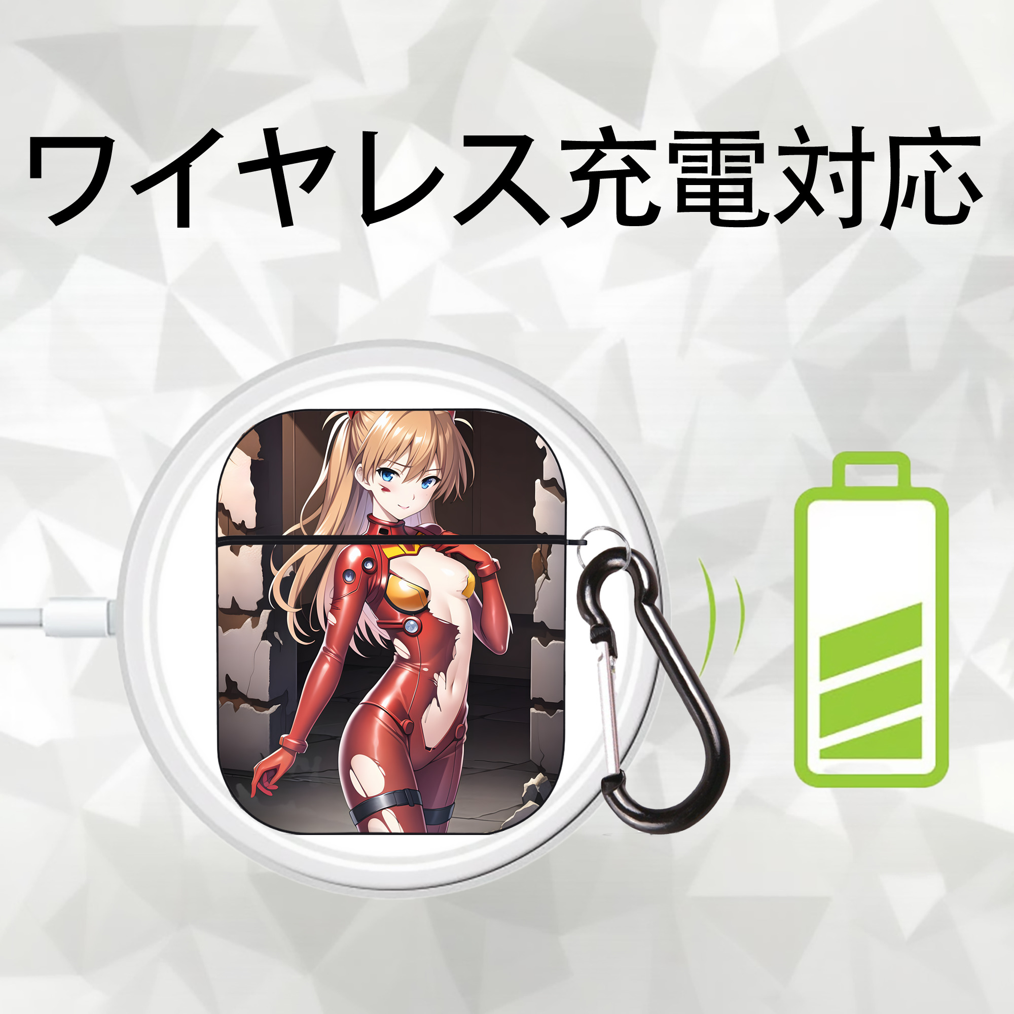 EVA 新世紀エヴァンゲリオン AirPods 第2世代保護ケース ハードシェル ブラック 耐衝撃・防指紋・カラビナ付き