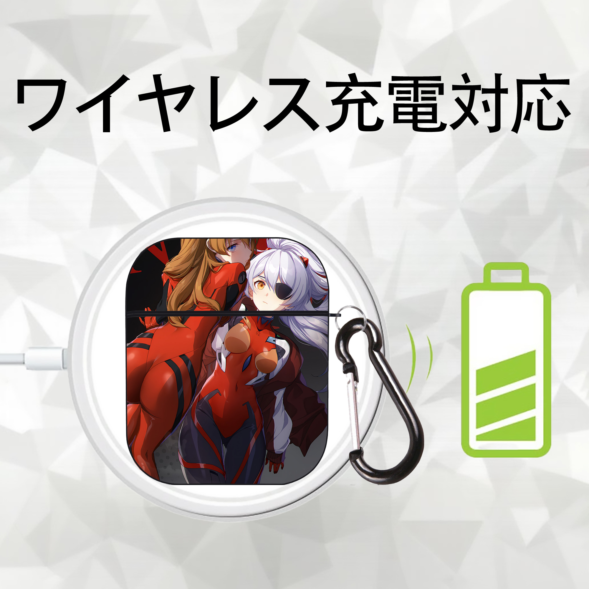 EVA 新世紀エヴァンゲリオン AirPods 第2世代保護ケース ハードシェル ブラック 耐衝撃・防指紋・カラビナ付き