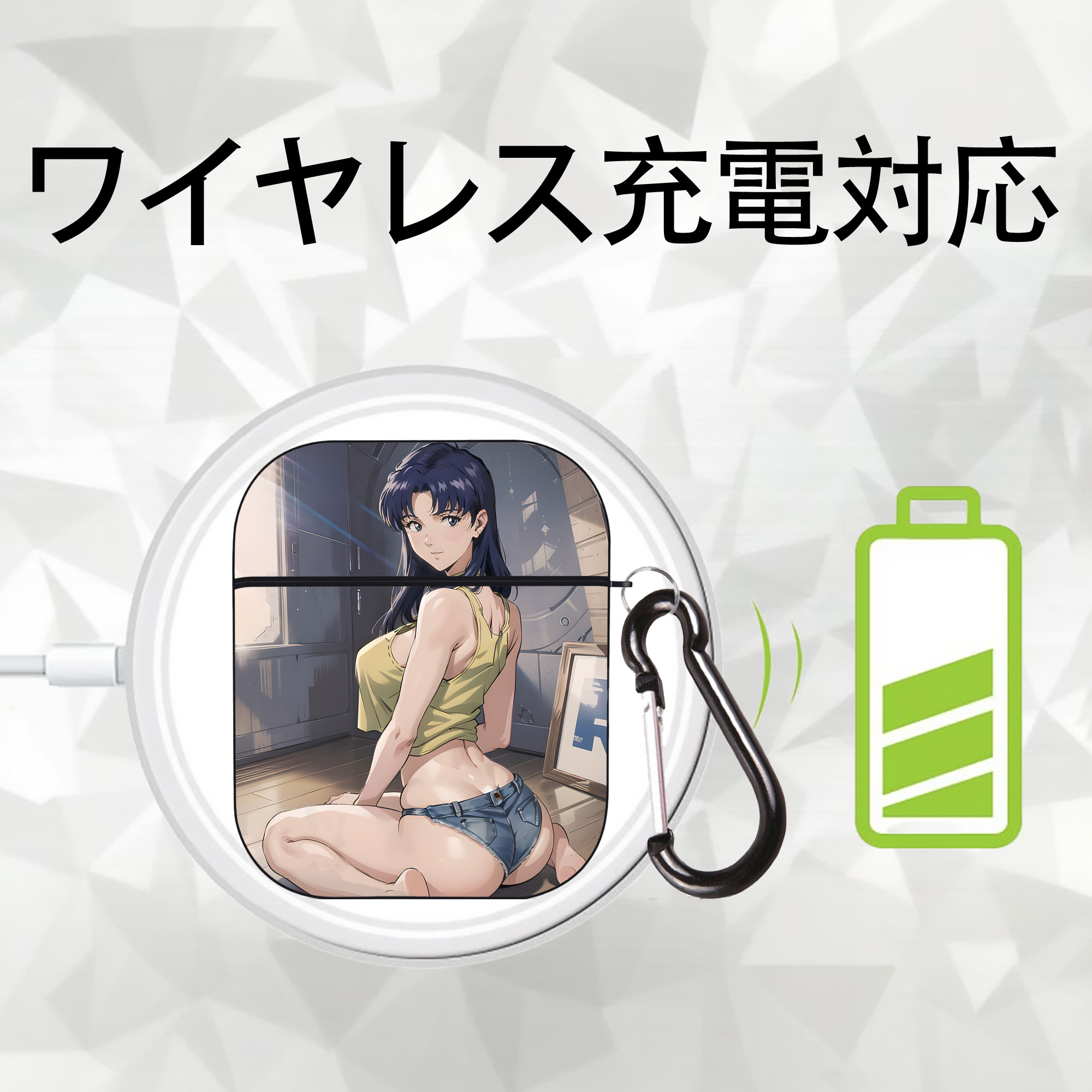 EVA 新世紀エヴァンゲリオン AirPods 第2世代保護ケース ハードシェル ブラック 耐衝撃・防指紋・カラビナ付き