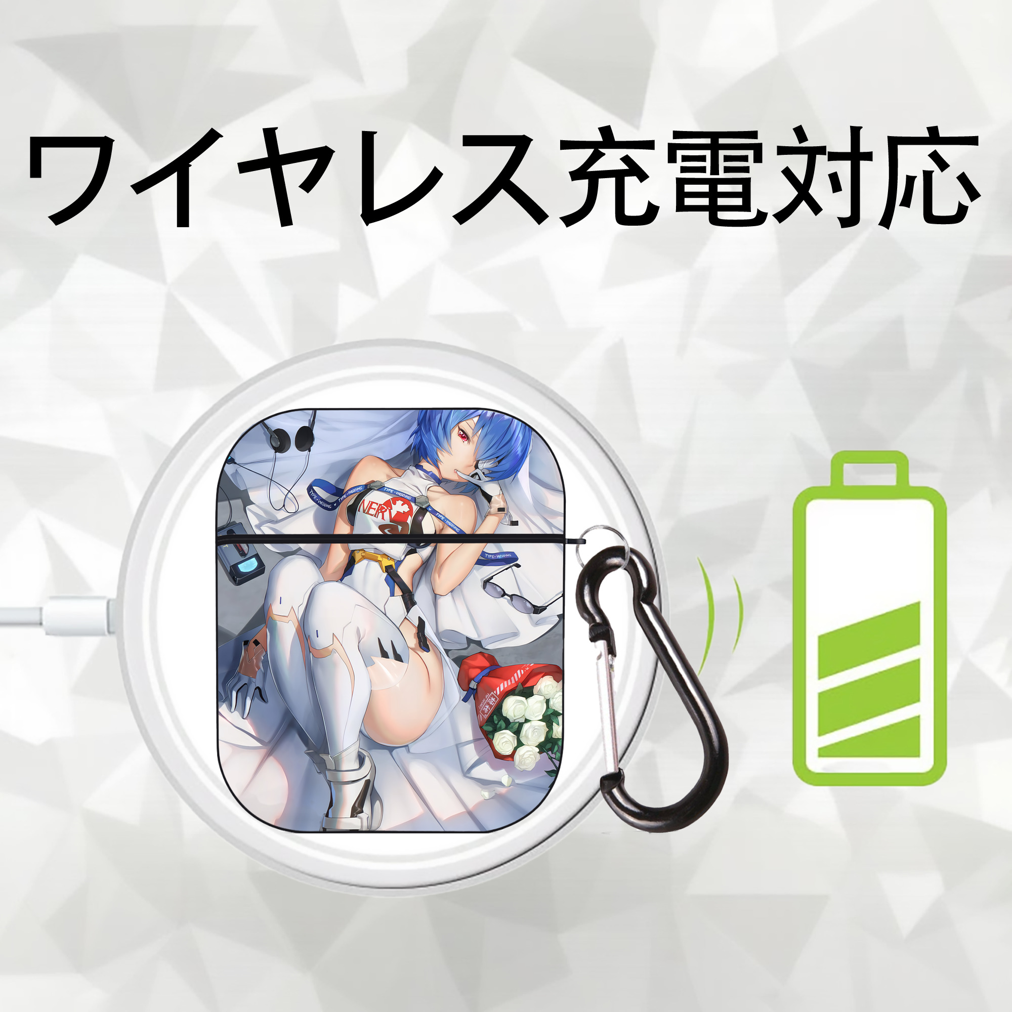 EVA 新世紀エヴァンゲリオン AirPods 第2世代保護ケース ハードシェル ブラック 耐衝撃・防指紋・カラビナ付き