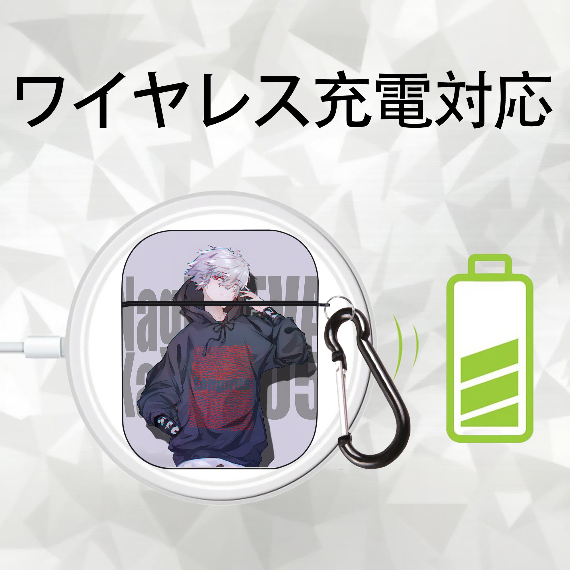 EVA 新世紀エヴァンゲリオン AirPods 第2世代保護ケース ハードシェル ブラック 耐衝撃・防指紋・カラビナ付き