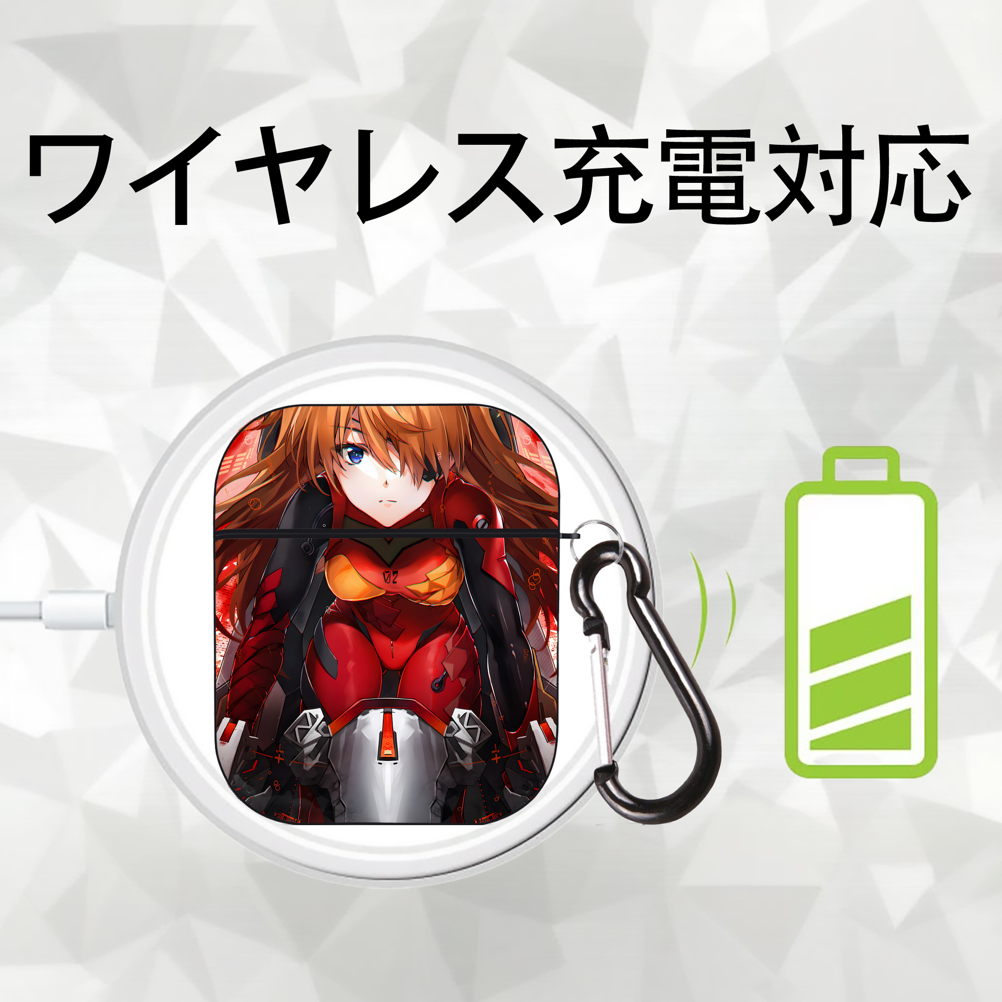 EVA 新世紀エヴァンゲリオン AirPods 第2世代保護ケース ハードシェル ブラック 耐衝撃・防指紋・カラビナ付き