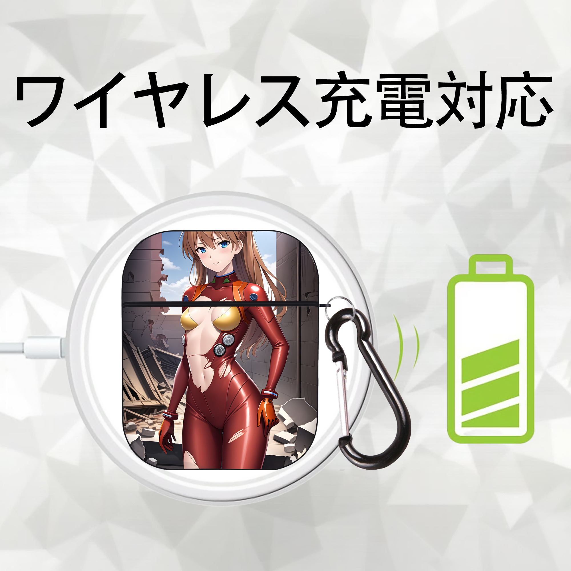 EVA 新世紀エヴァンゲリオン AirPods 第2世代保護ケース ハードシェル ブラック 耐衝撃・防指紋・カラビナ付き