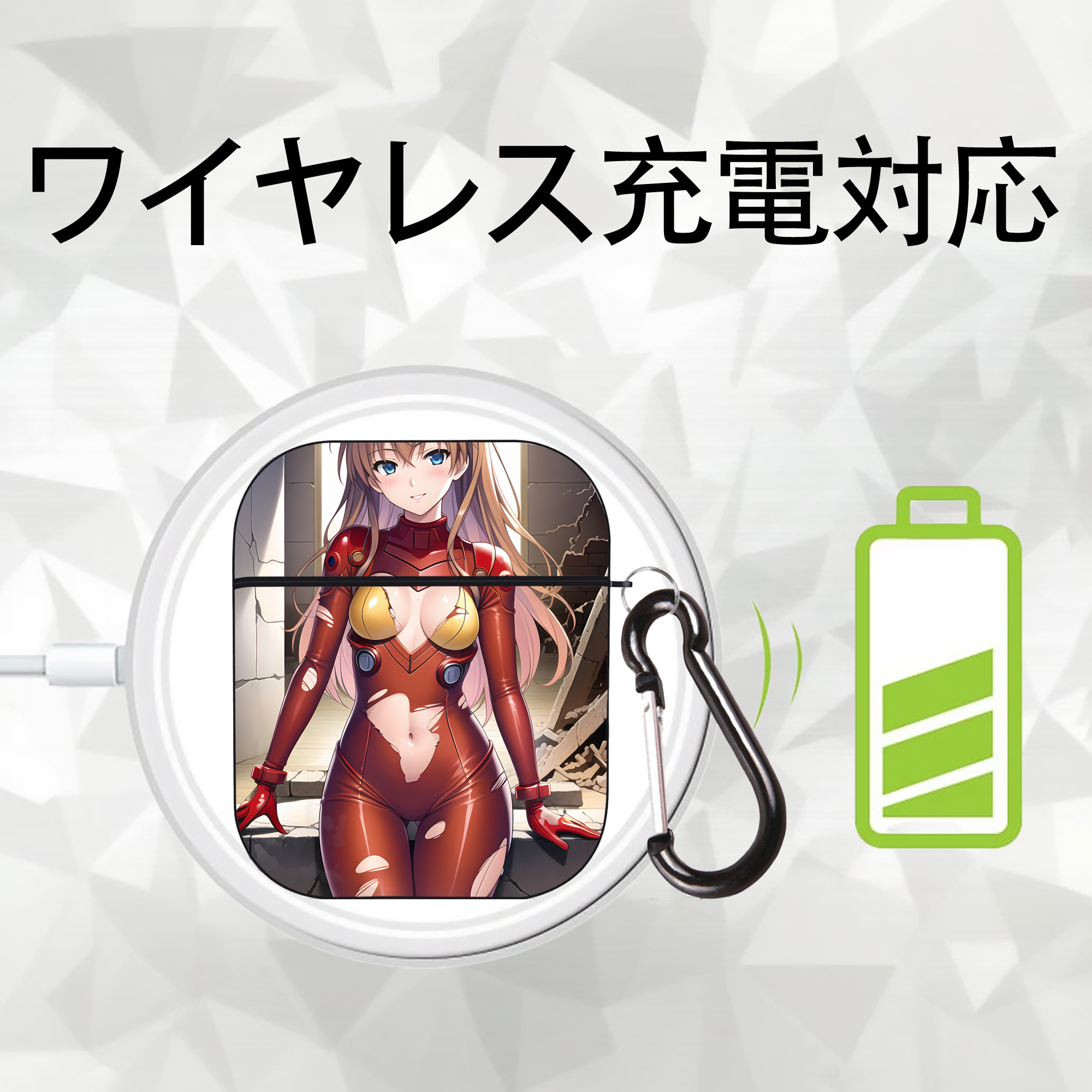 EVA 新世紀エヴァンゲリオン AirPods 第2世代保護ケース ハードシェル ブラック 耐衝撃・防指紋・カラビナ付き