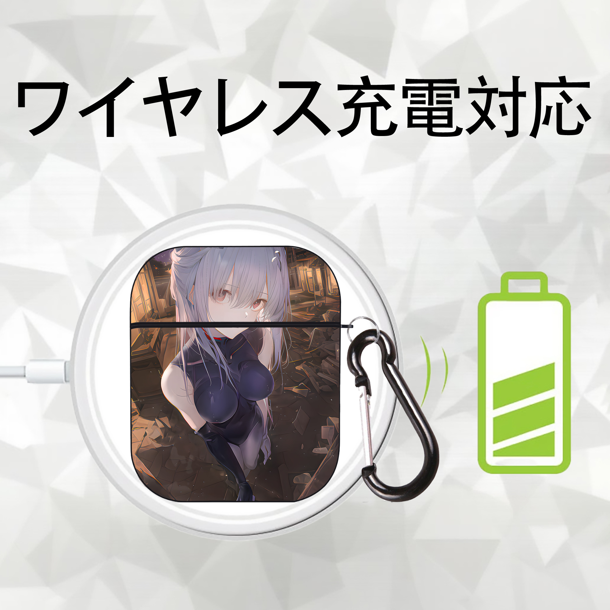 EVA 新世紀エヴァンゲリオン AirPods 第2世代保護ケース ハードシェル ブラック 耐衝撃・防指紋・カラビナ付き
