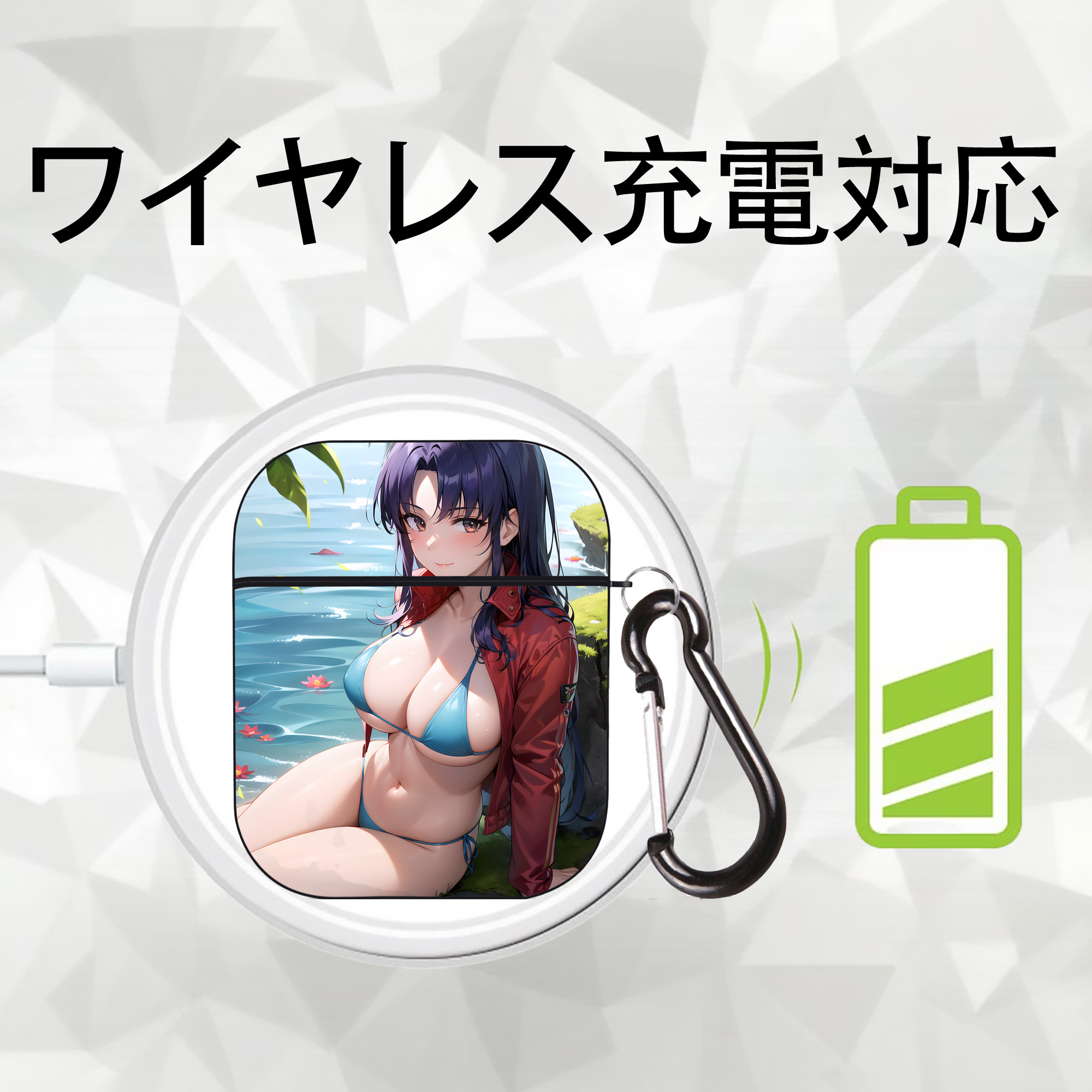 EVA 新世紀エヴァンゲリオン AirPods 第2世代保護ケース ハードシェル ブラック 耐衝撃・防指紋・カラビナ付き