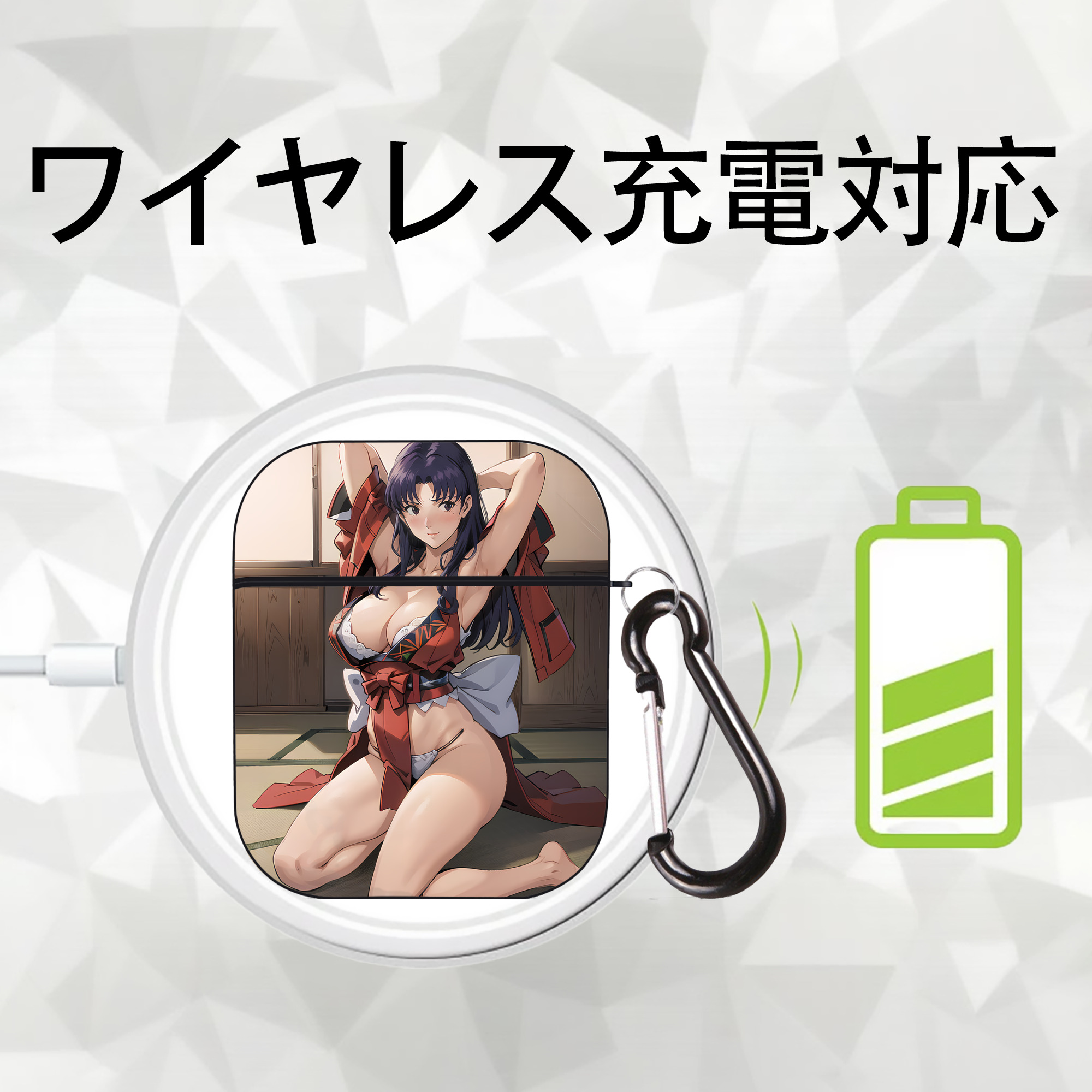 EVA 新世紀エヴァンゲリオン AirPods 第2世代保護ケース ハードシェル ブラック 耐衝撃・防指紋・カラビナ付き