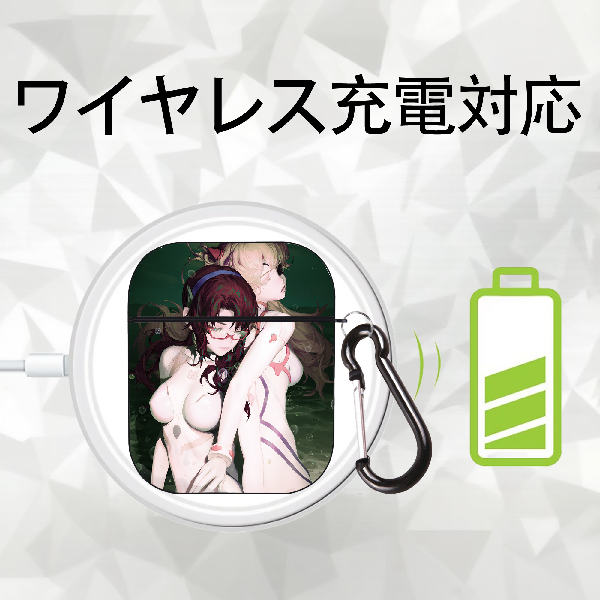 EVA 新世紀エヴァンゲリオン AirPods 第2世代保護ケース ハードシェル ブラック 耐衝撃・防指紋・カラビナ付き