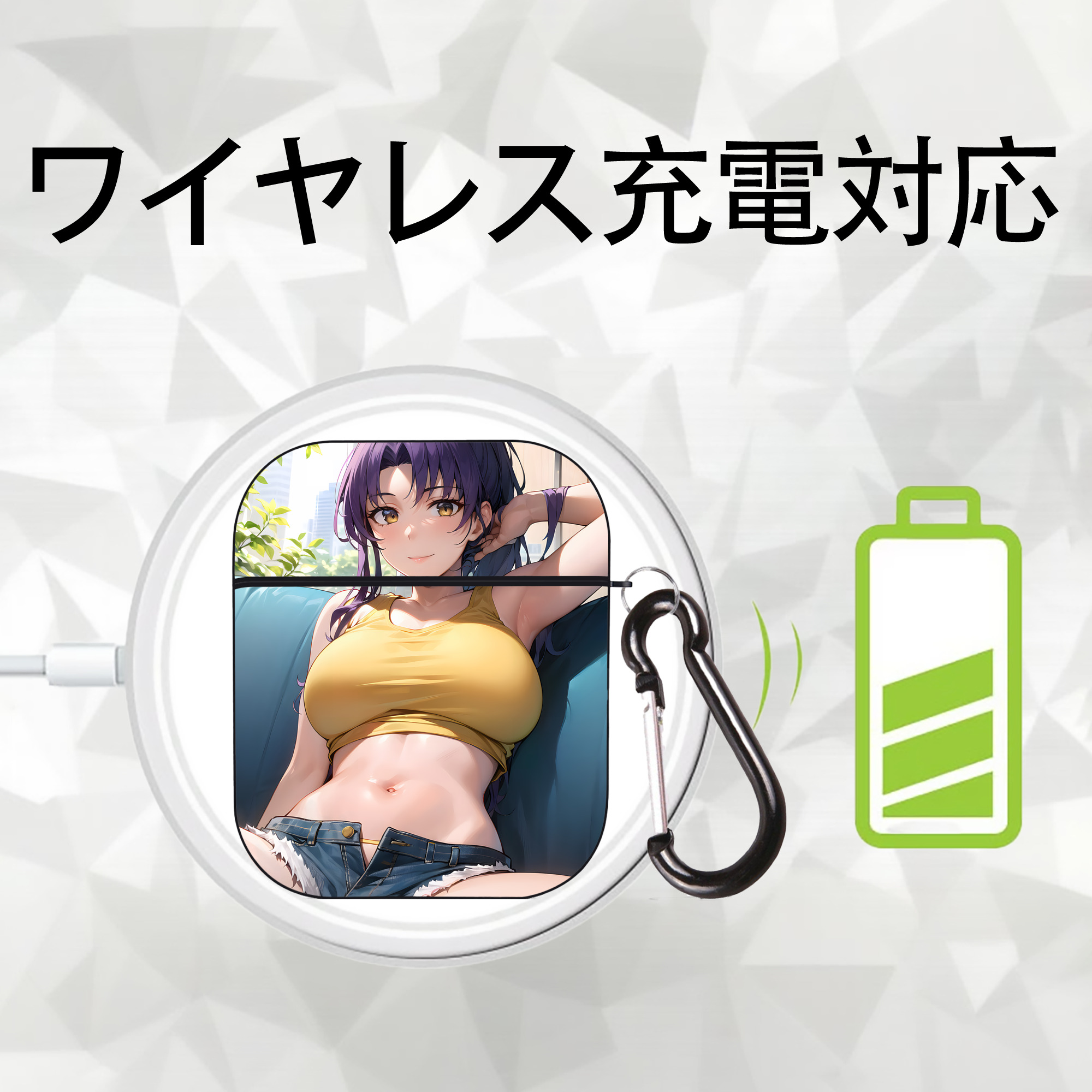 EVA 新世紀エヴァンゲリオン AirPods 第2世代保護ケース ハードシェル ブラック 耐衝撃・防指紋・カラビナ付き