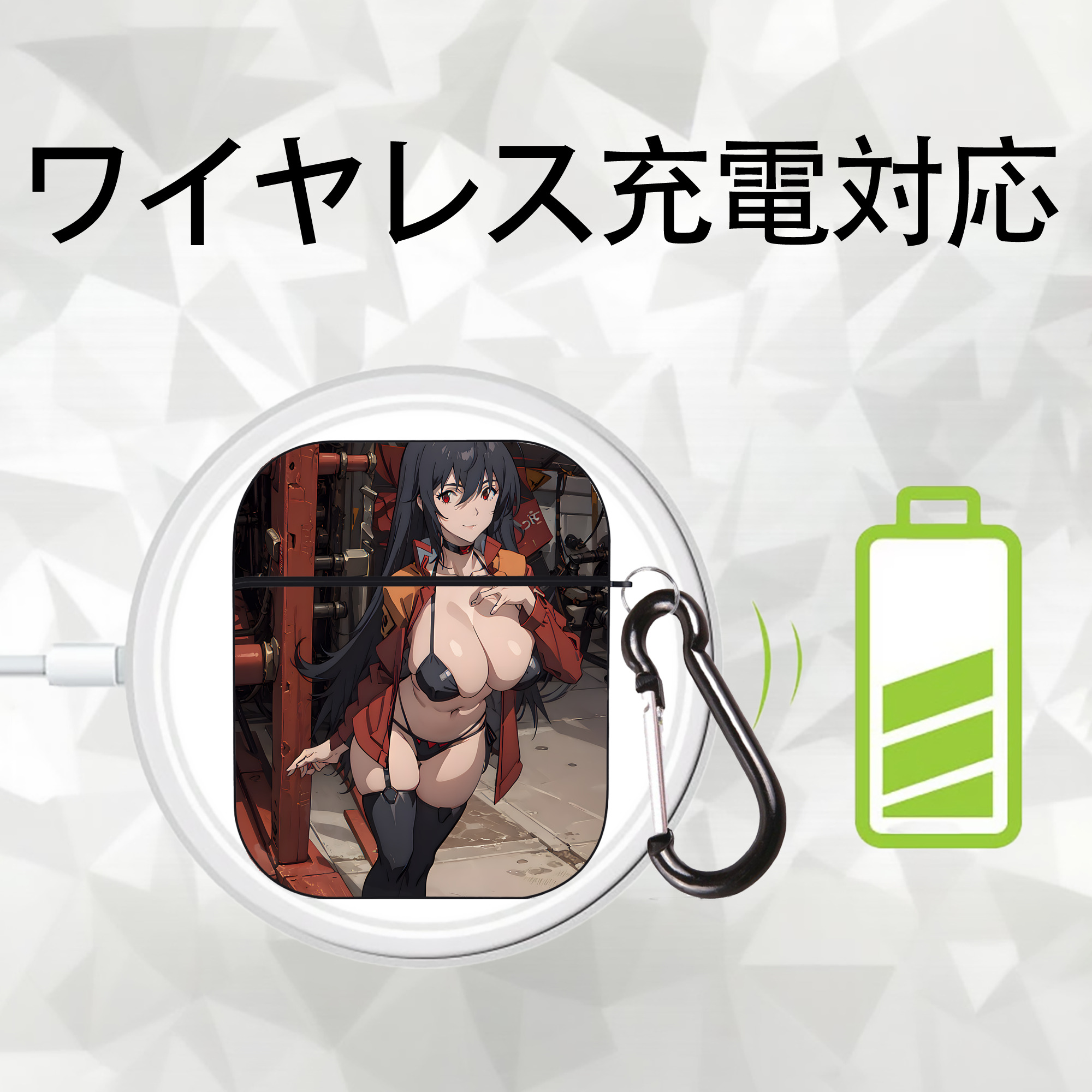 EVA 新世紀エヴァンゲリオン AirPods 第2世代保護ケース ハードシェル ブラック 耐衝撃・防指紋・カラビナ付き