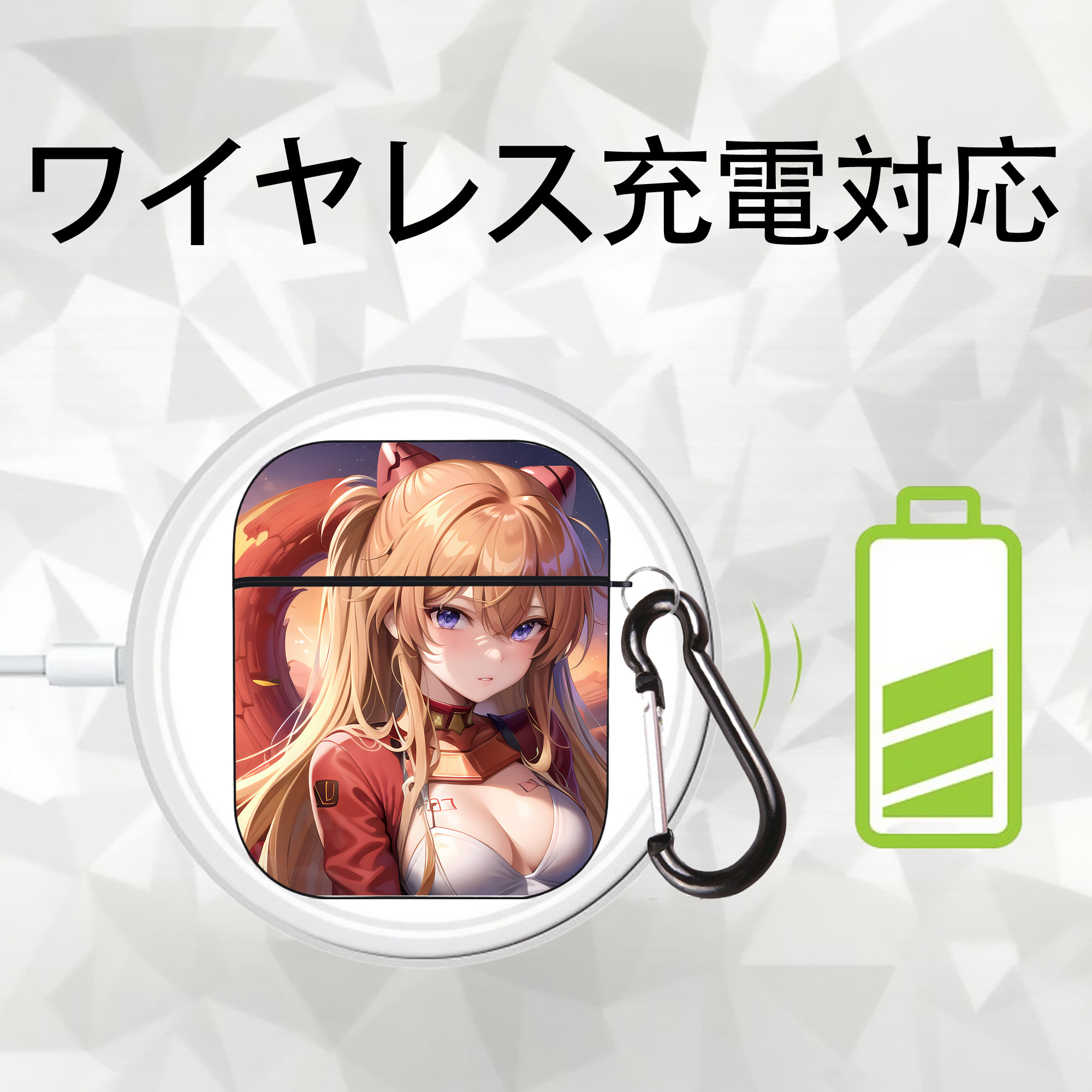 EVA 新世紀エヴァンゲリオン AirPods 第2世代保護ケース ハードシェル ブラック 耐衝撃・防指紋・カラビナ付き
