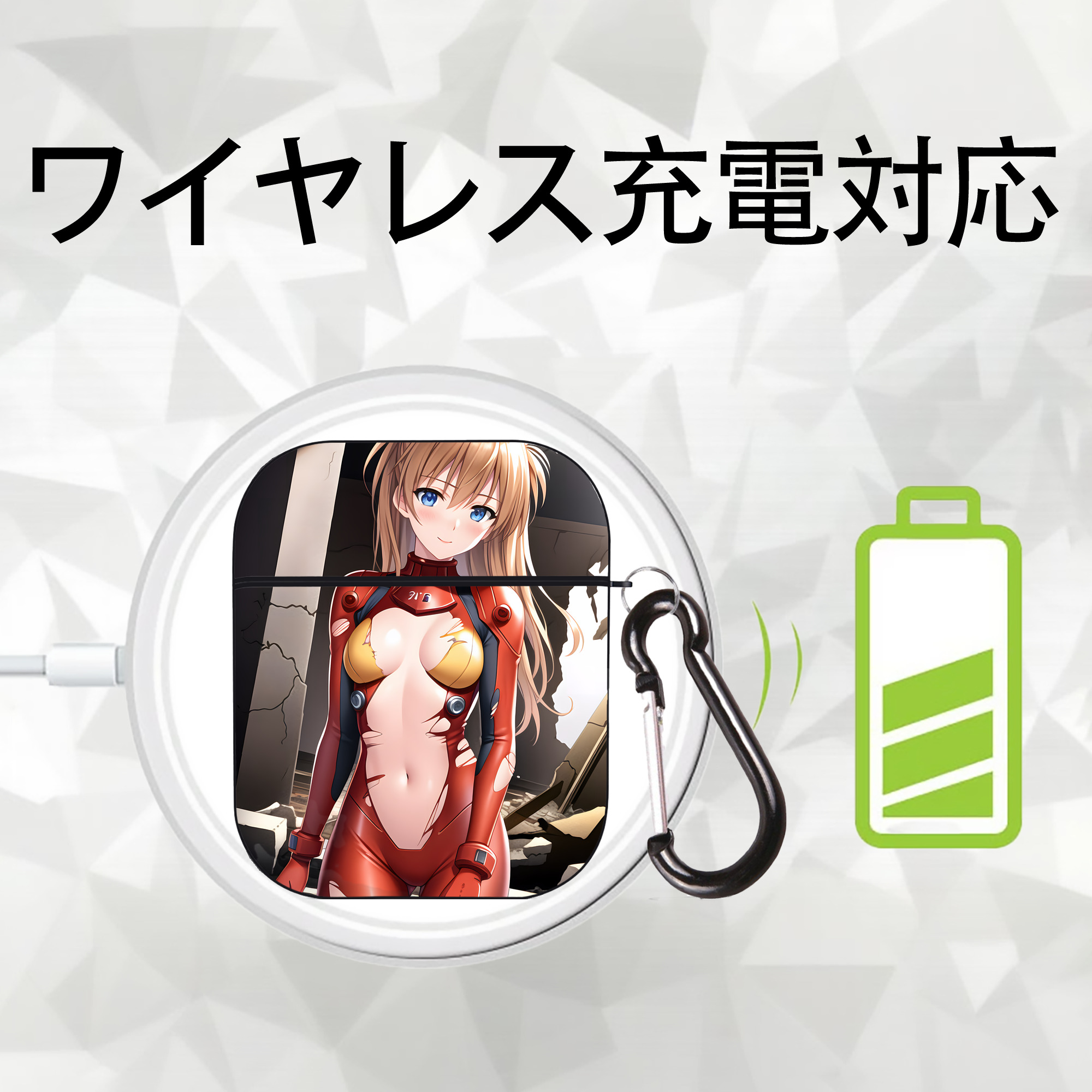 EVA 新世紀エヴァンゲリオン AirPods 第2世代保護ケース ハードシェル ブラック 耐衝撃・防指紋・カラビナ付き