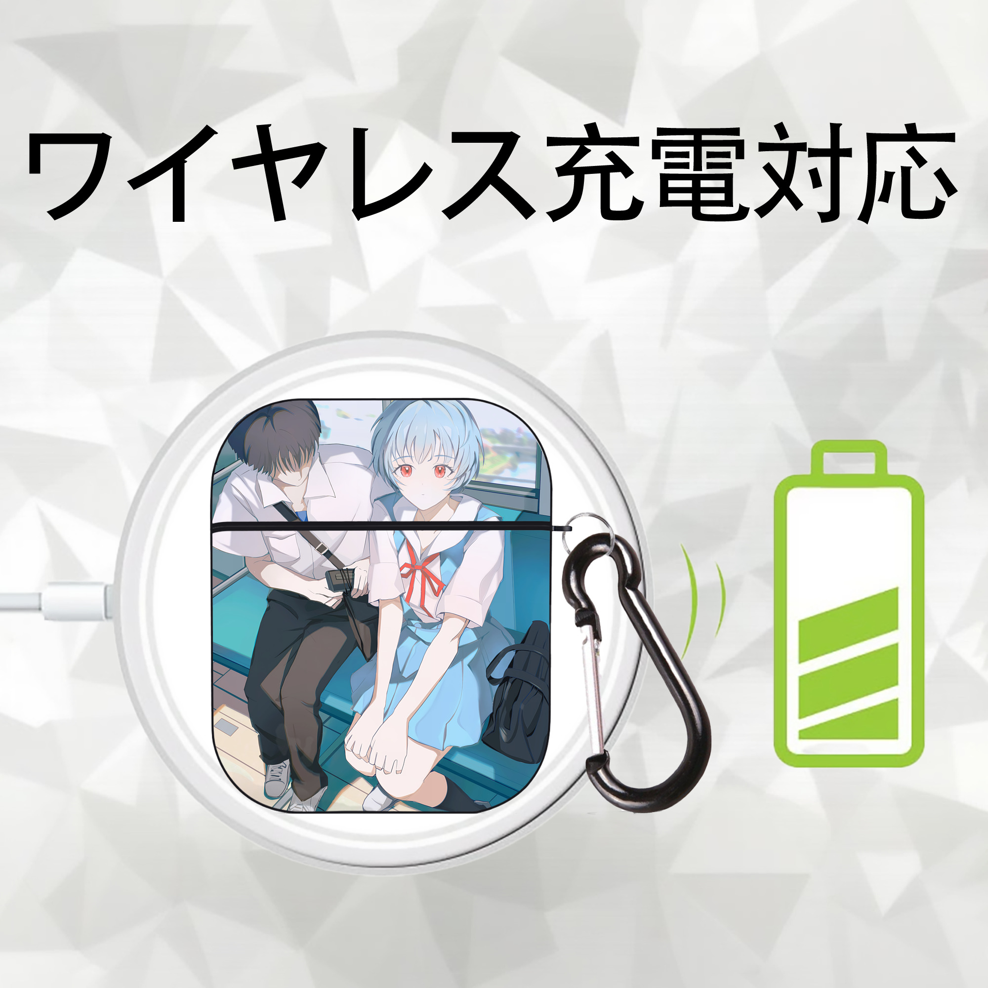EVA 新世紀エヴァンゲリオン AirPods 第2世代保護ケース ハードシェル ブラック 耐衝撃・防指紋・カラビナ付き