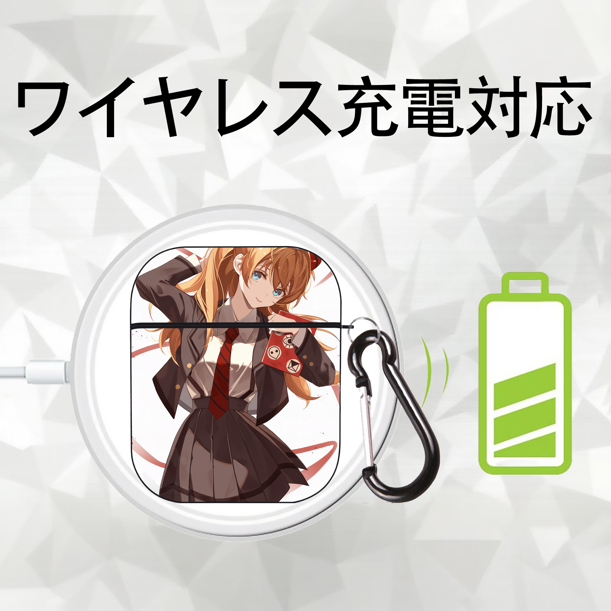 EVA 新世紀エヴァンゲリオン AirPods 第2世代保護ケース ハードシェル ブラック 耐衝撃・防指紋・カラビナ付き