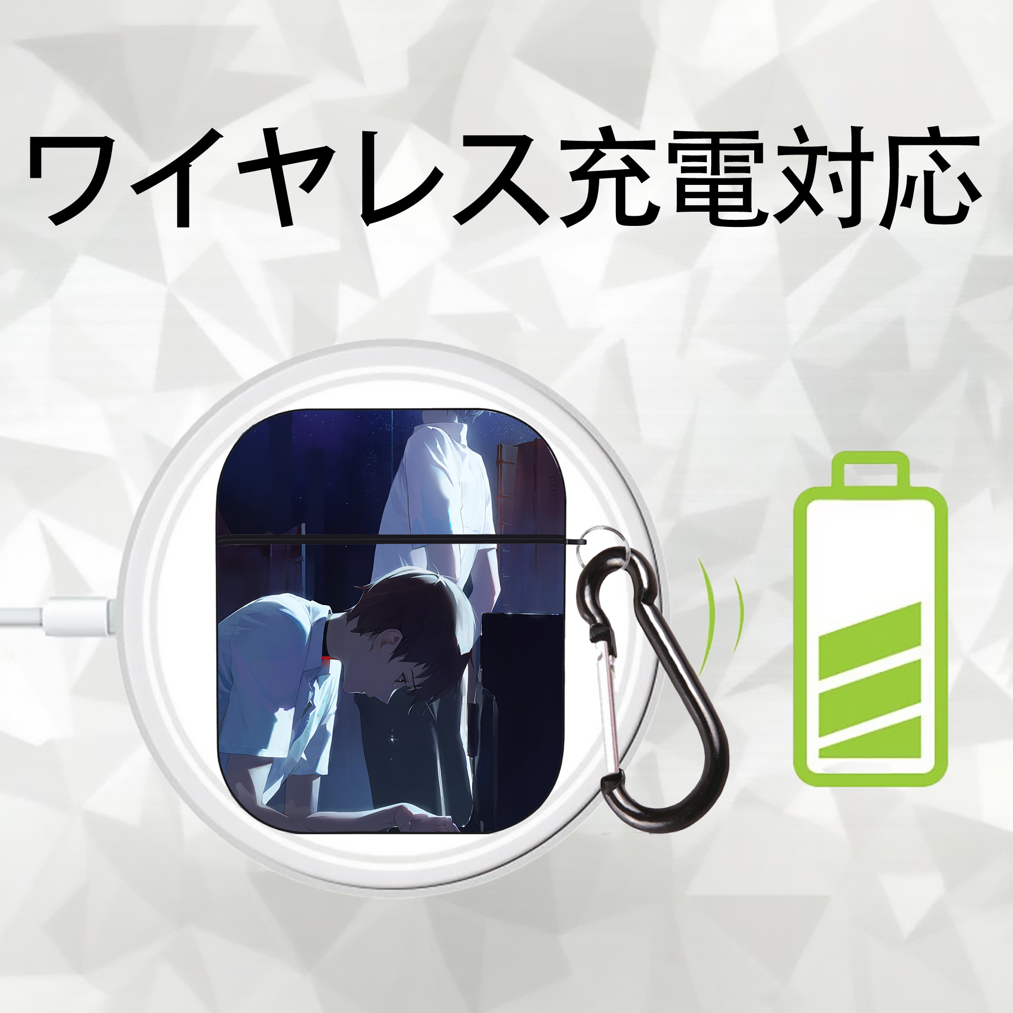 EVA 新世紀エヴァンゲリオン AirPods 第2世代保護ケース ハードシェル ブラック 耐衝撃・防指紋・カラビナ付き