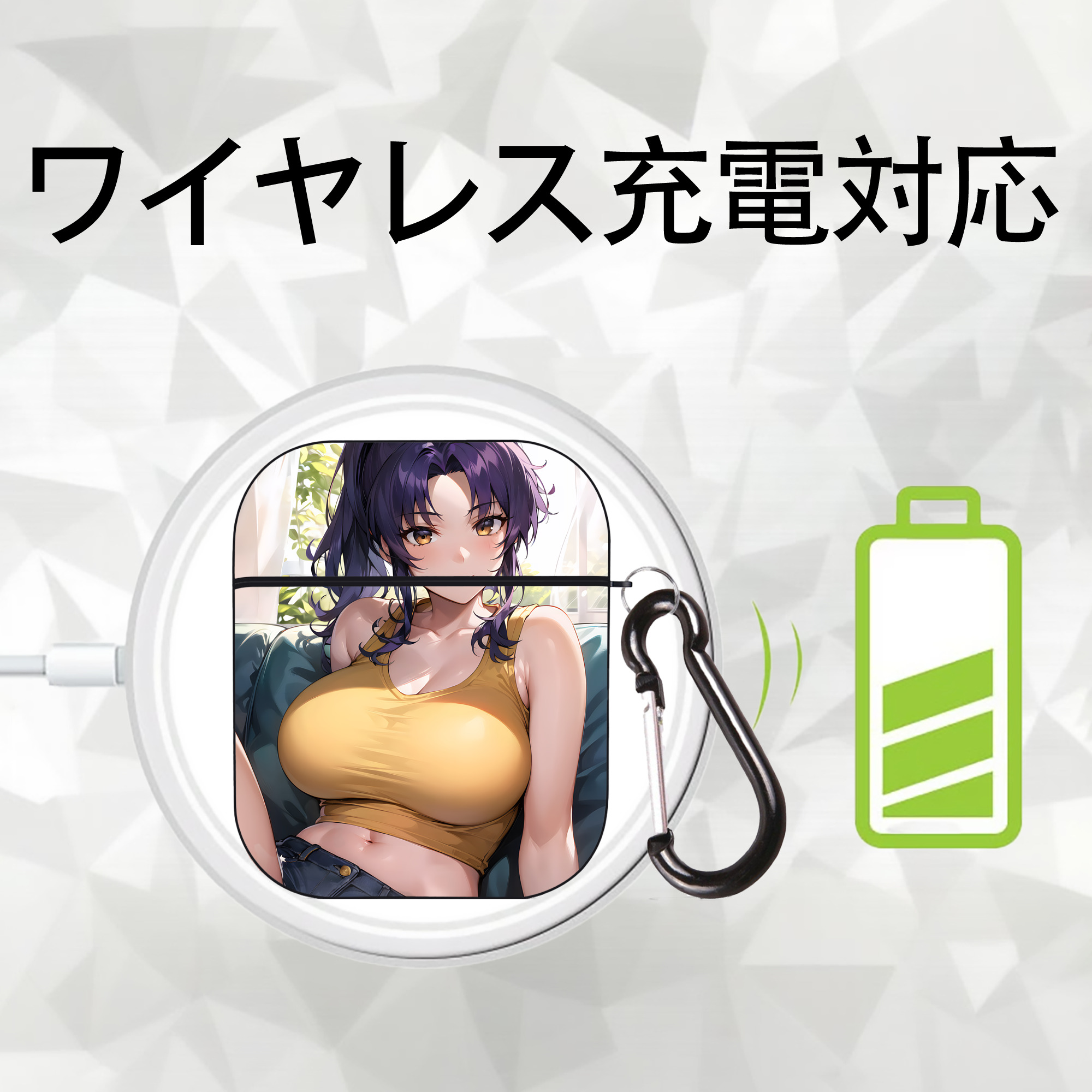 EVA 新世紀エヴァンゲリオン AirPods 第2世代保護ケース ハードシェル ブラック 耐衝撃・防指紋・カラビナ付き