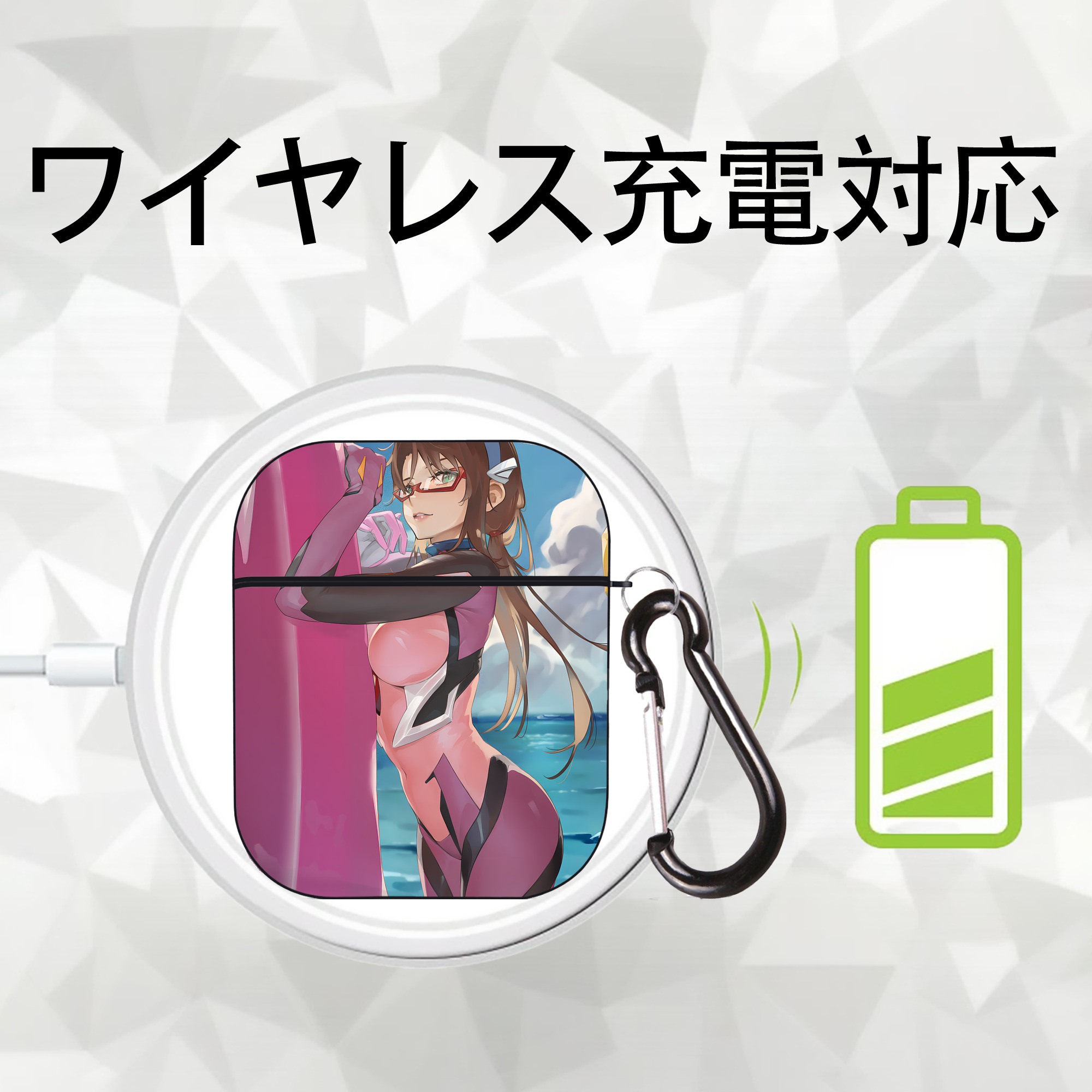EVA 新世紀エヴァンゲリオン AirPods 第2世代保護ケース ハードシェル ブラック 耐衝撃・防指紋・カラビナ付き